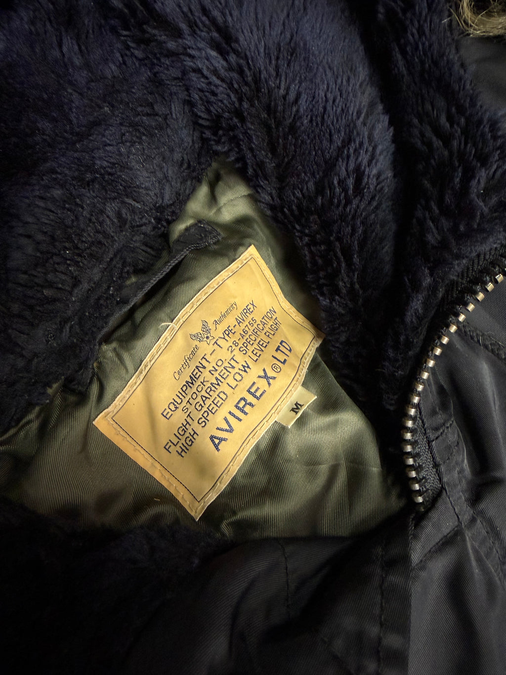 Black Avirex Fur Hood Jacket