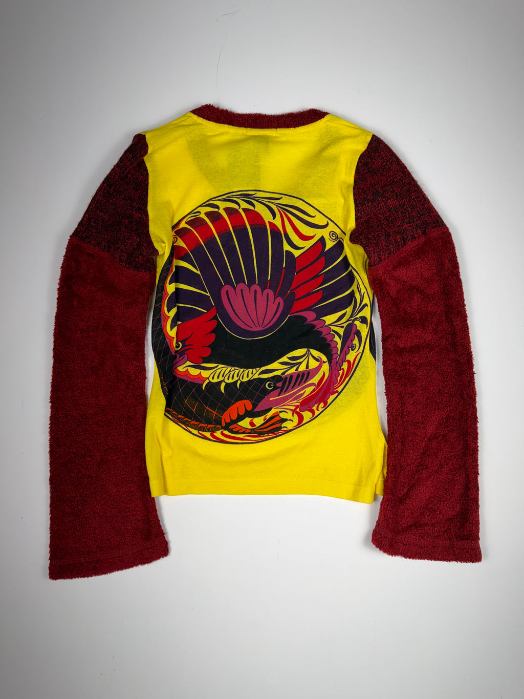 Yellow Custo Barcelona Eagle Print Femme Long Sleeve