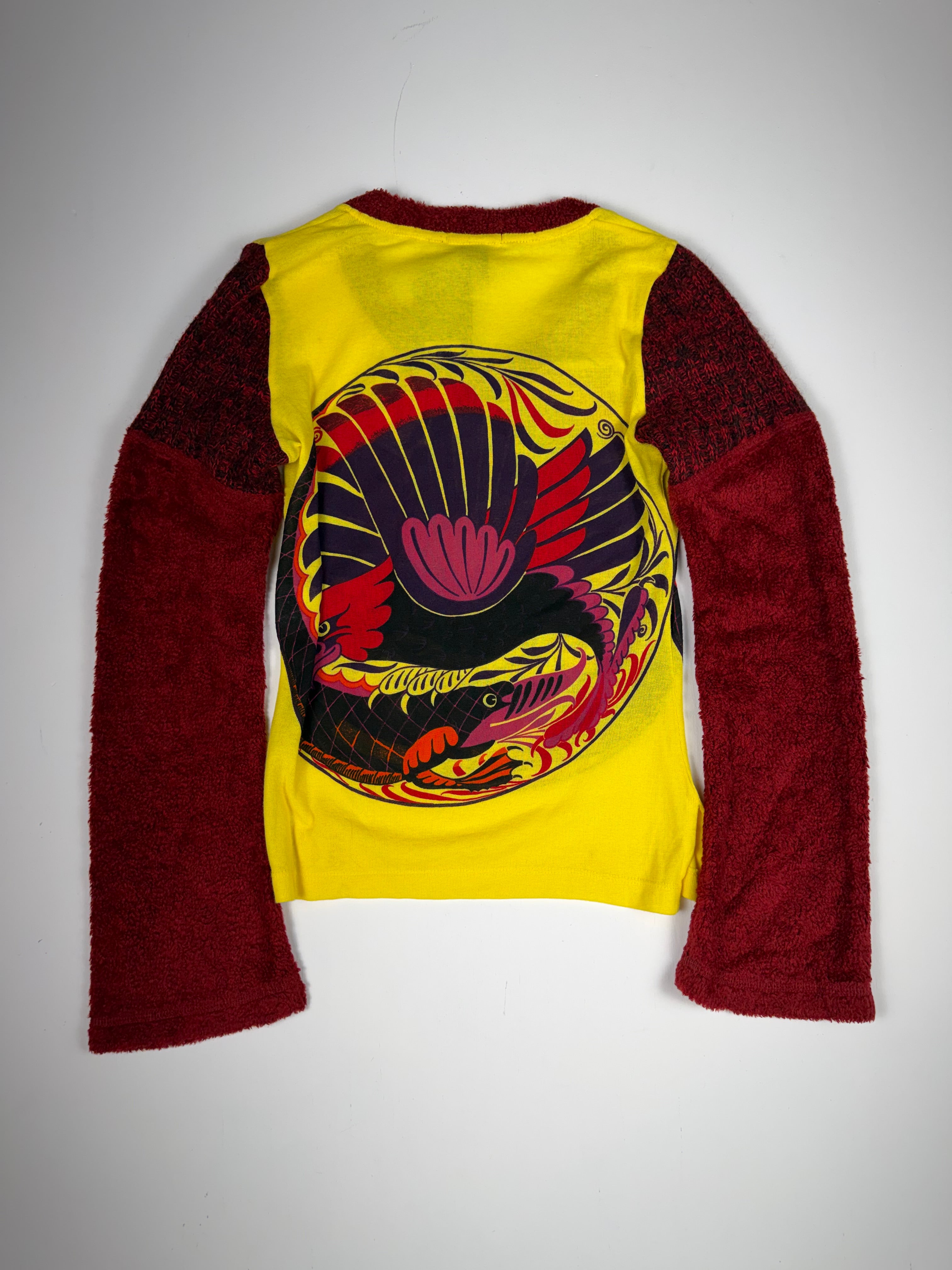 Yellow Custo Barcelona Eagle Print Femme Long Sleeve