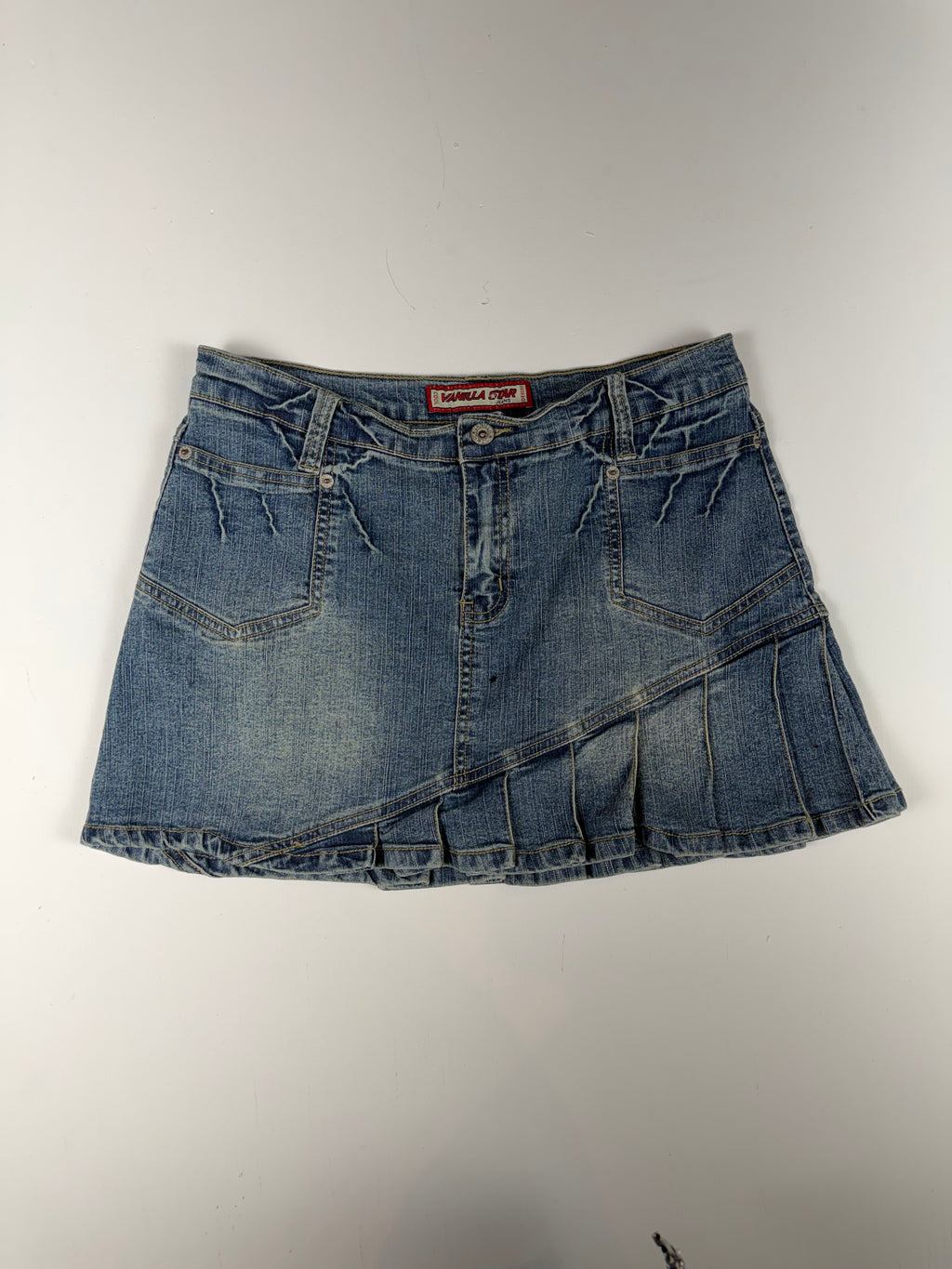 Denim Y2K Vanilla Star Mini Skirt