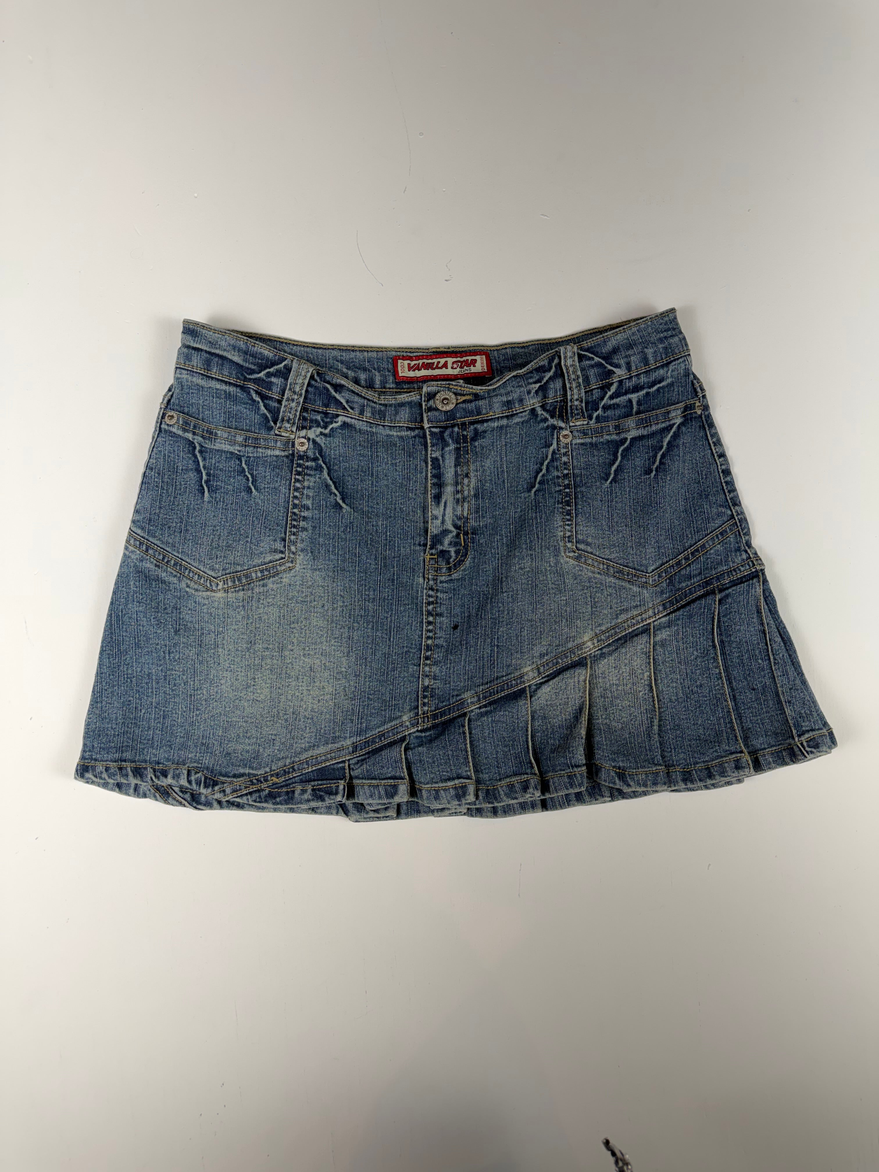 Denim Y2K Vanilla Star Mini Skirt