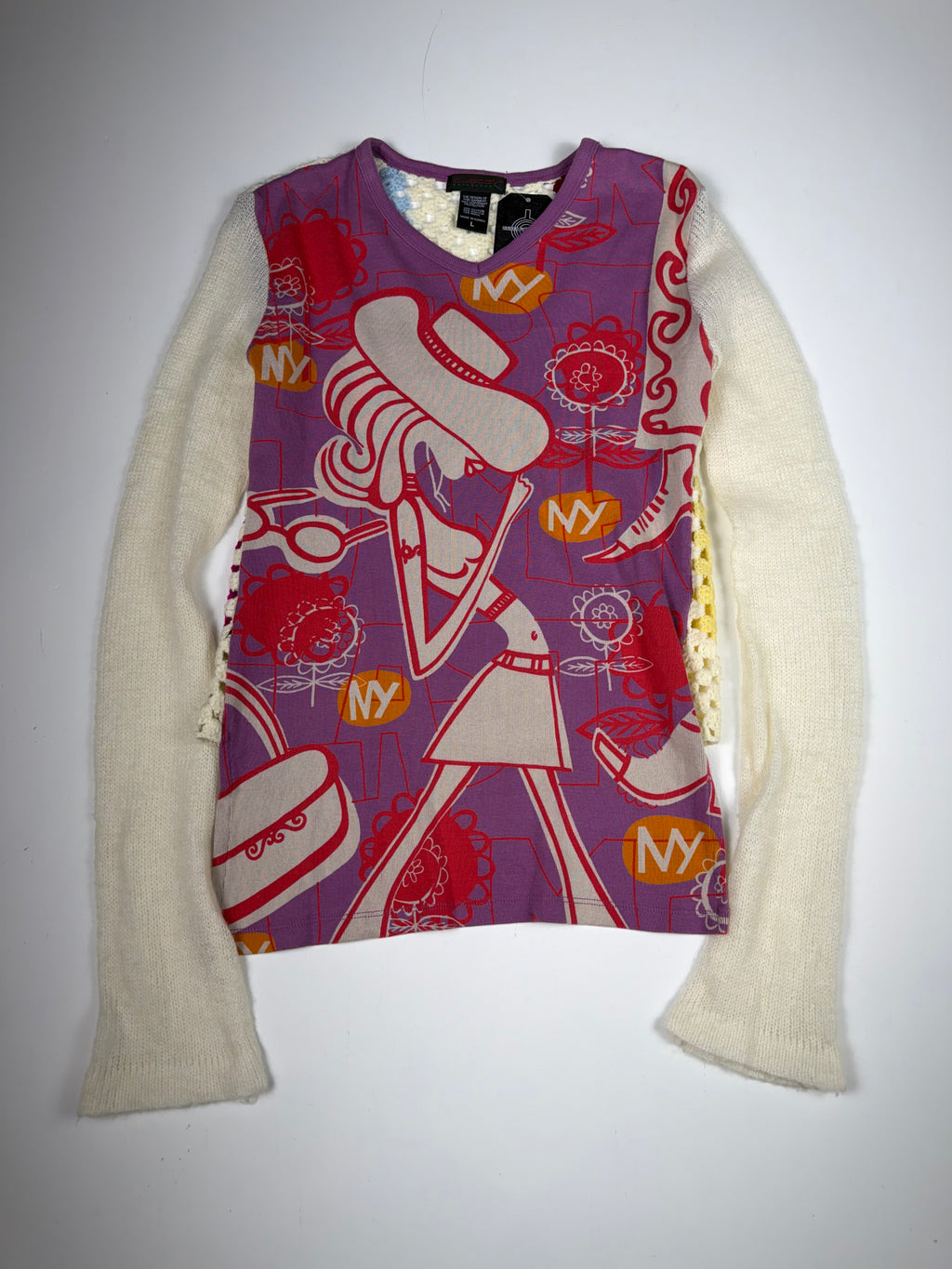 Pink & White Custo Barcelona Femme Longsleeve