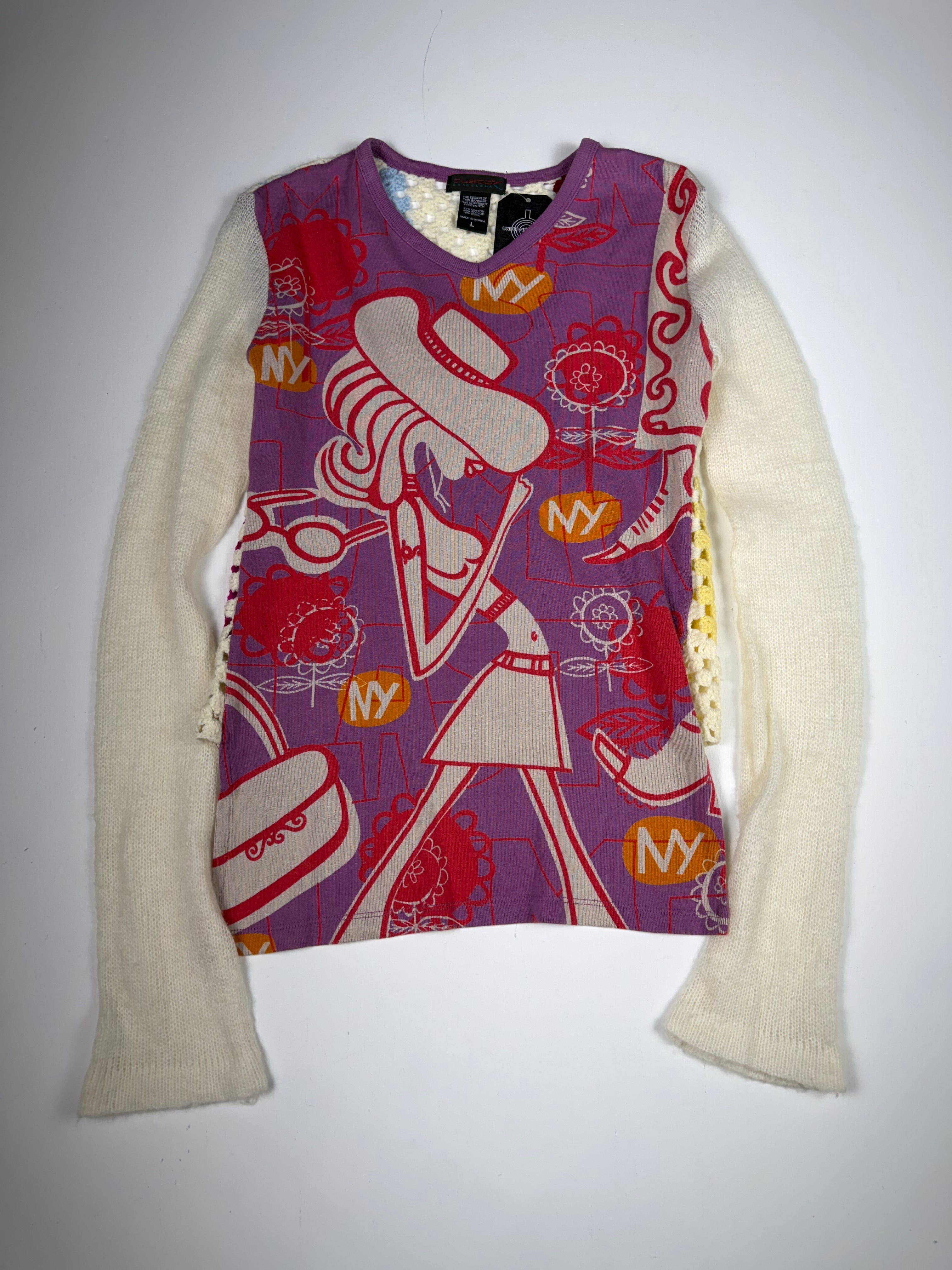 Pink & White Custo Barcelona Femme Longsleeve