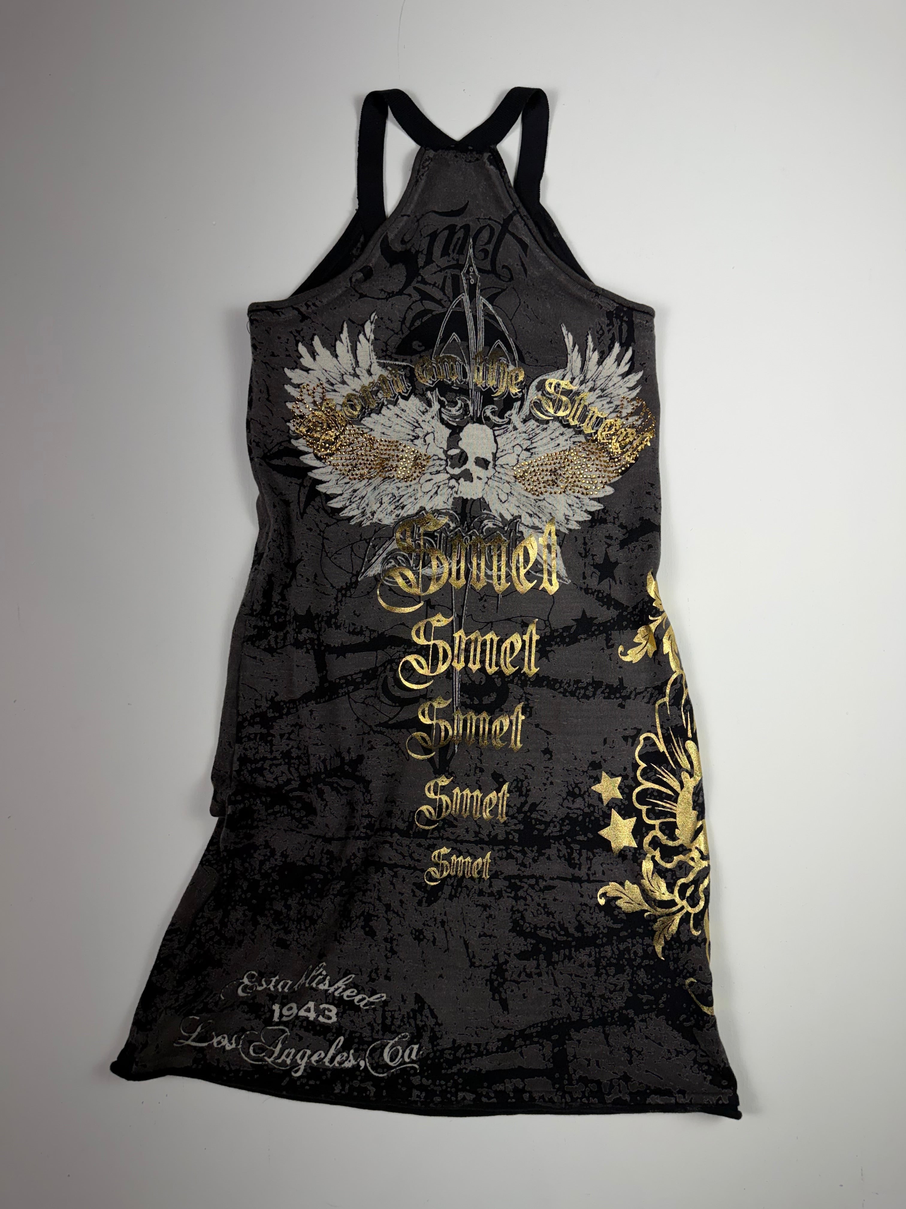 Black Y2K Angel Wings Style Dress