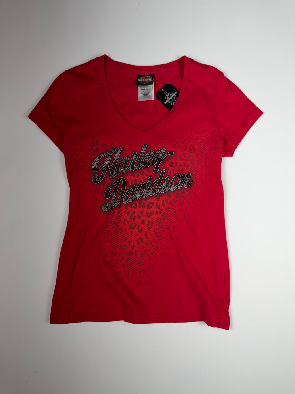 Red Y2K Leopard Print Harley Femme Top