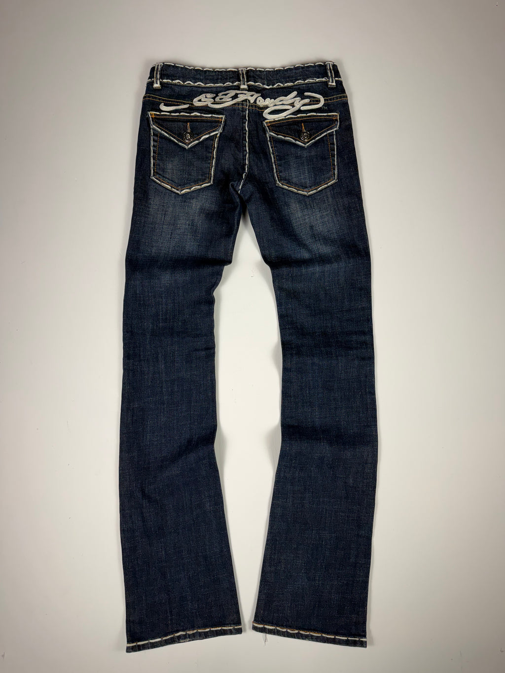 Darkwash Ed Hardy Over Stitch Skinny Jeans