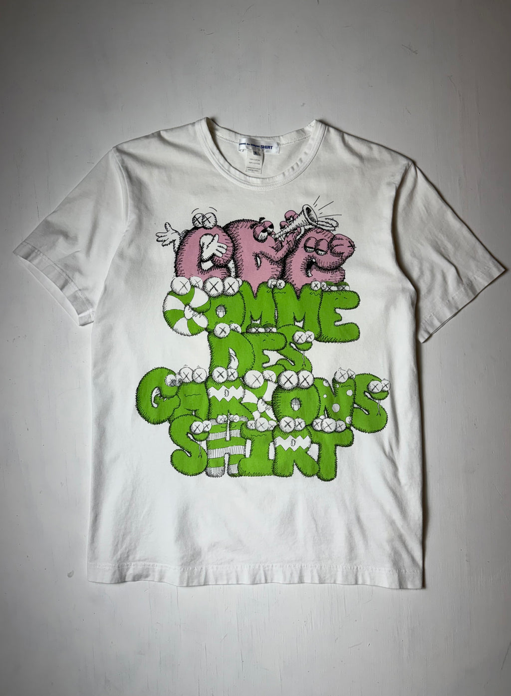 White CDG Comme Des Garcons Kaws tee
