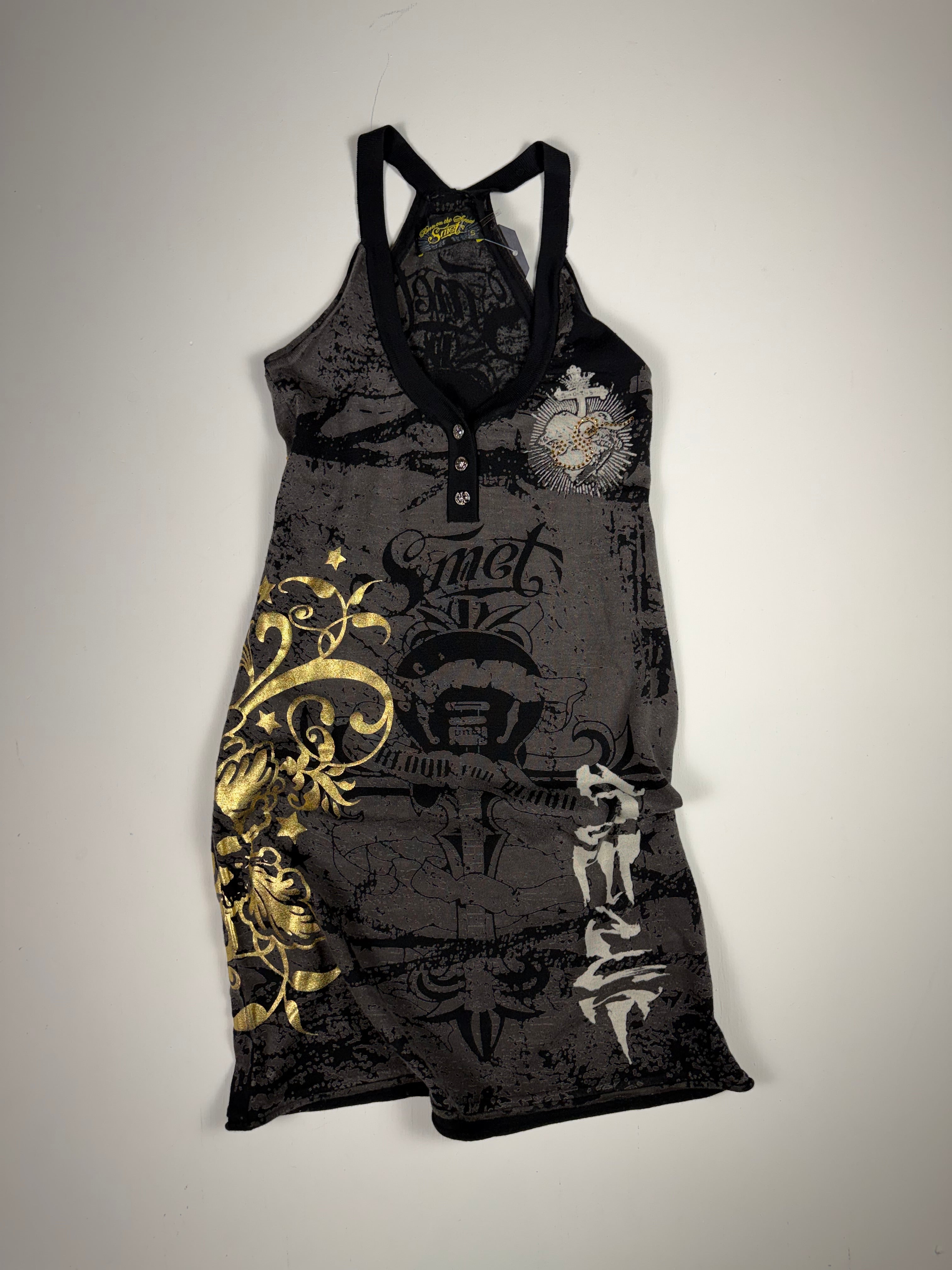 Black Y2K Angel Wings Style Dress