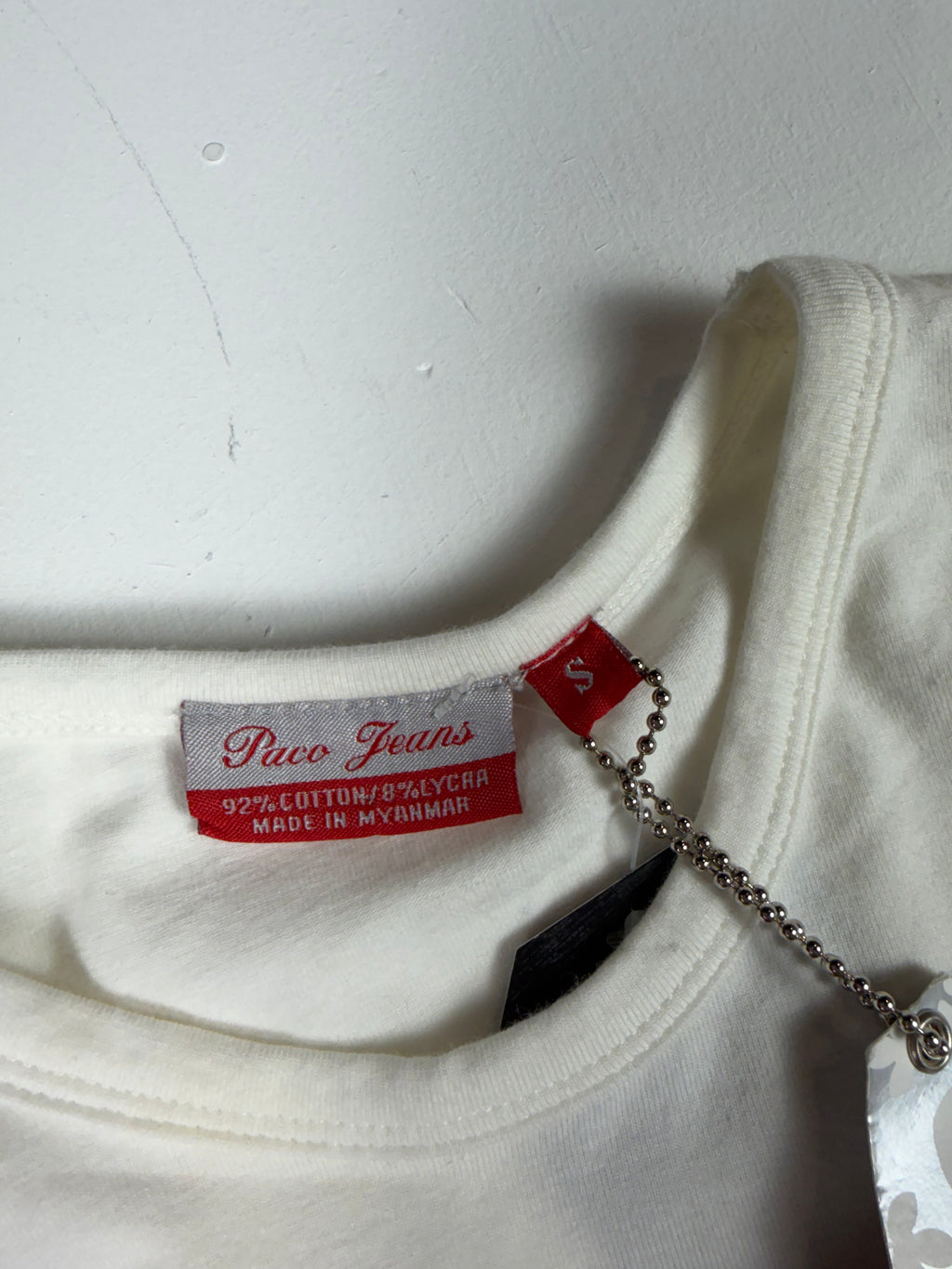 White Paco Jeans Y2K Femme Longsleeve NWT