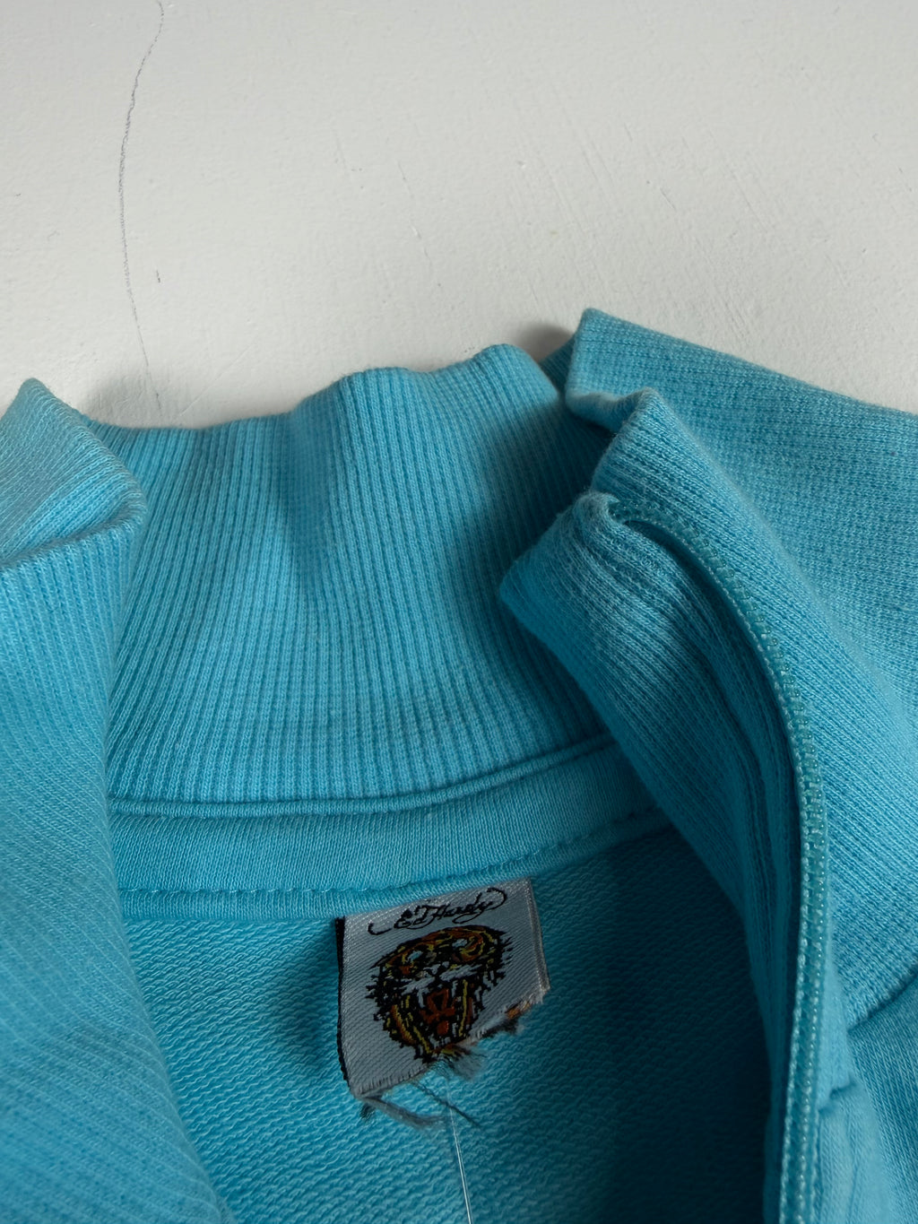 Teal Ed Hardy Zip Up Sweater