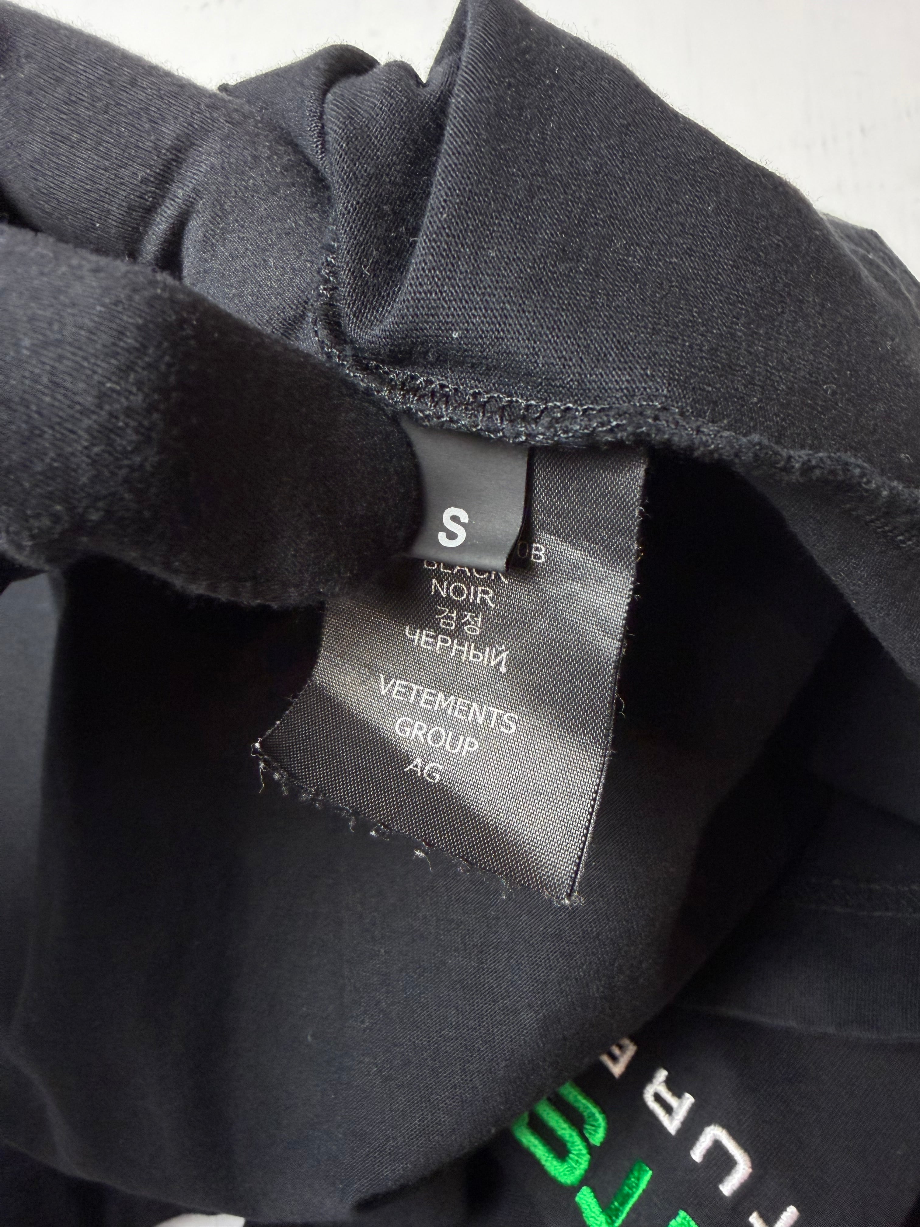 Black Vetements Haute Couture Italy Flag Tee