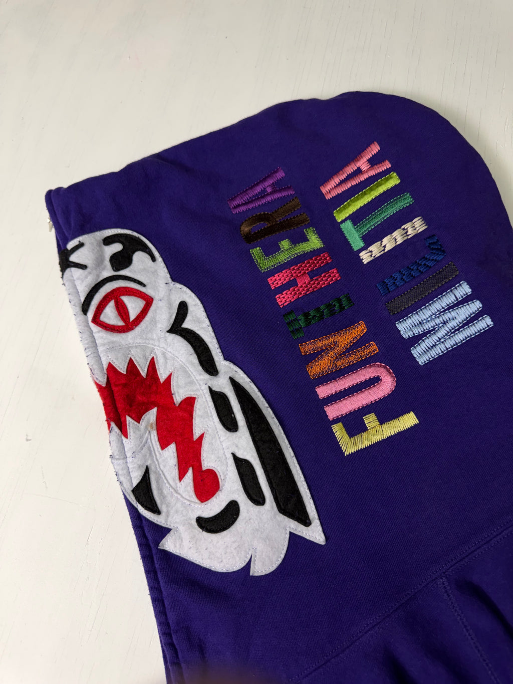 Purple BAPE White Tiger Full Zip Hoodie