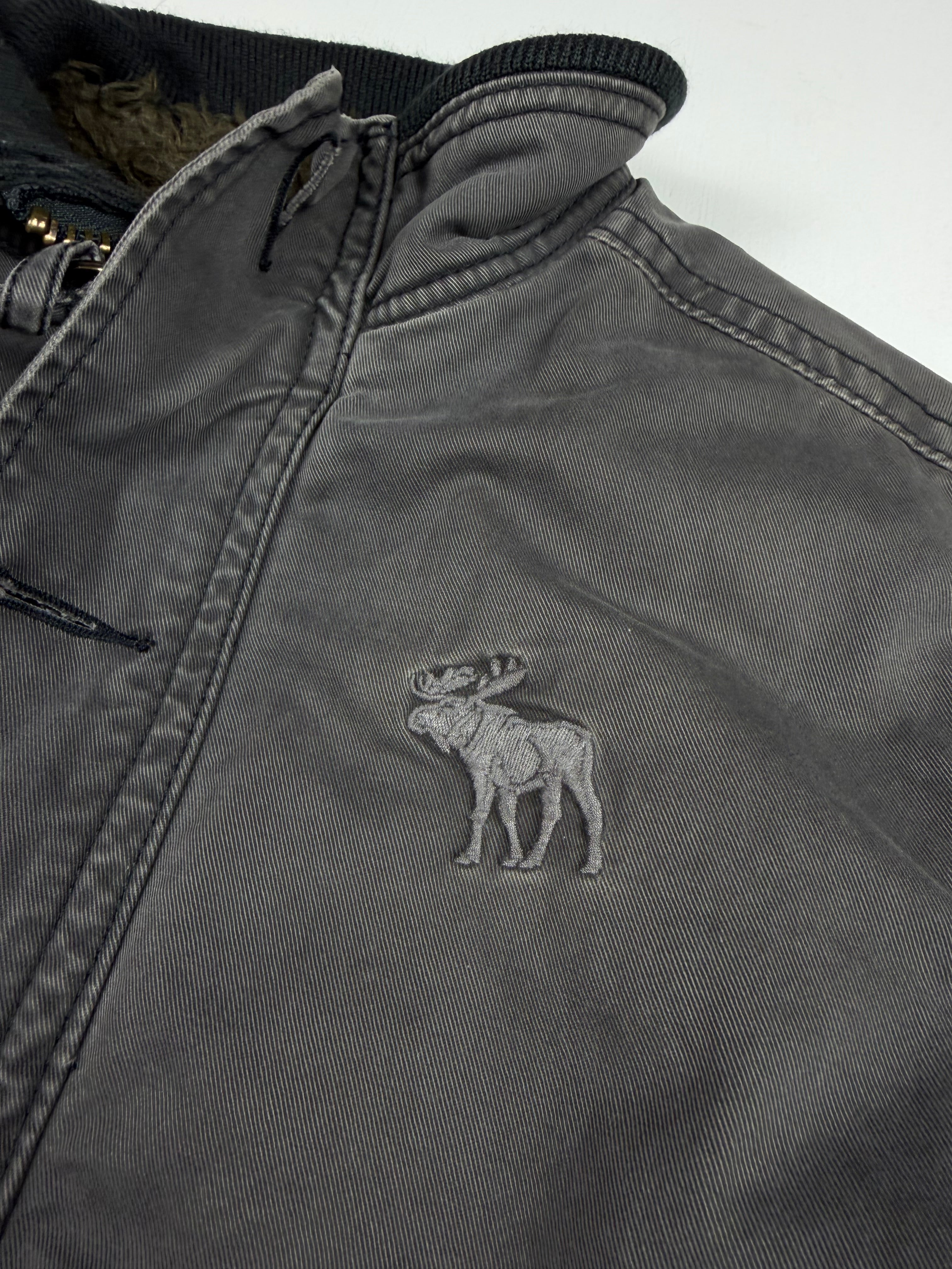 Grey Abercrombie Big Moose Sherpa Lined Jacket