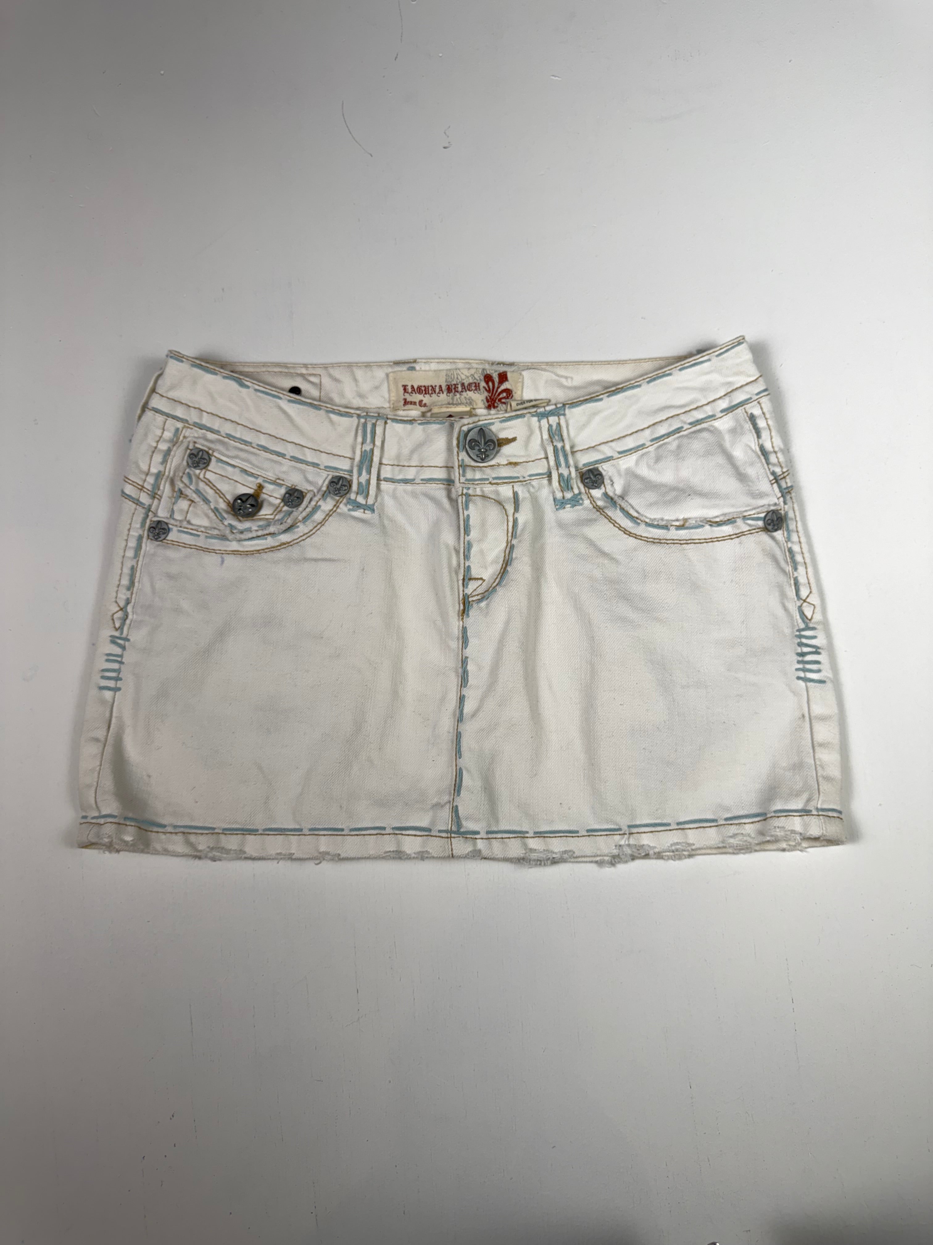 White Y2K Mini Skirt