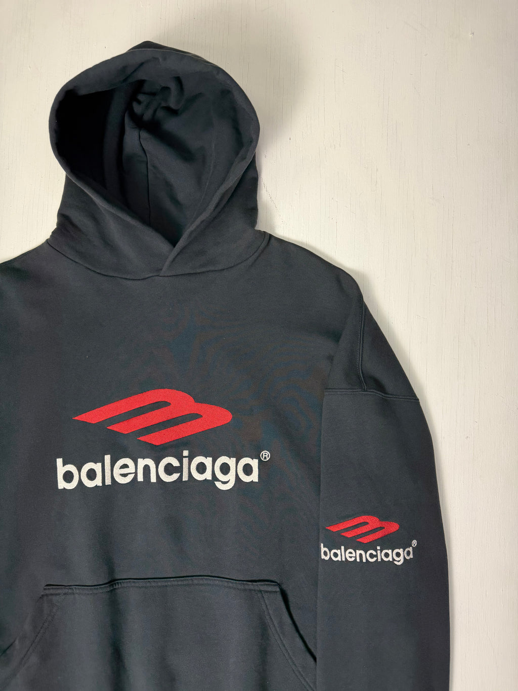 Black Balenciaga 3B Sports Icon Hoodie