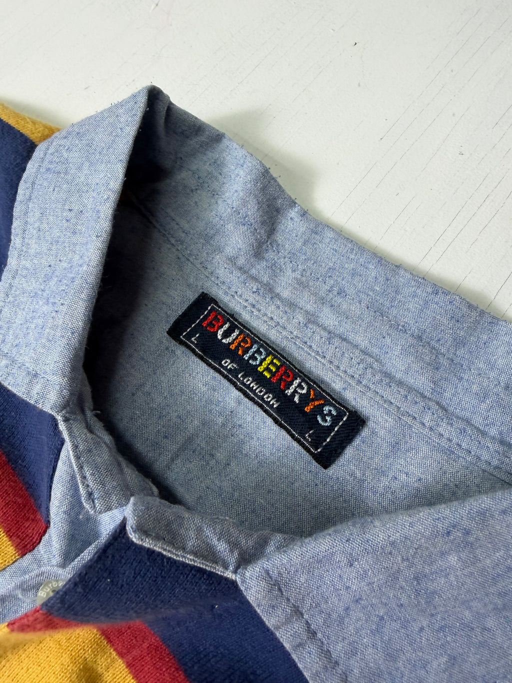 Multi-Color Burberry Rugby Style Polo