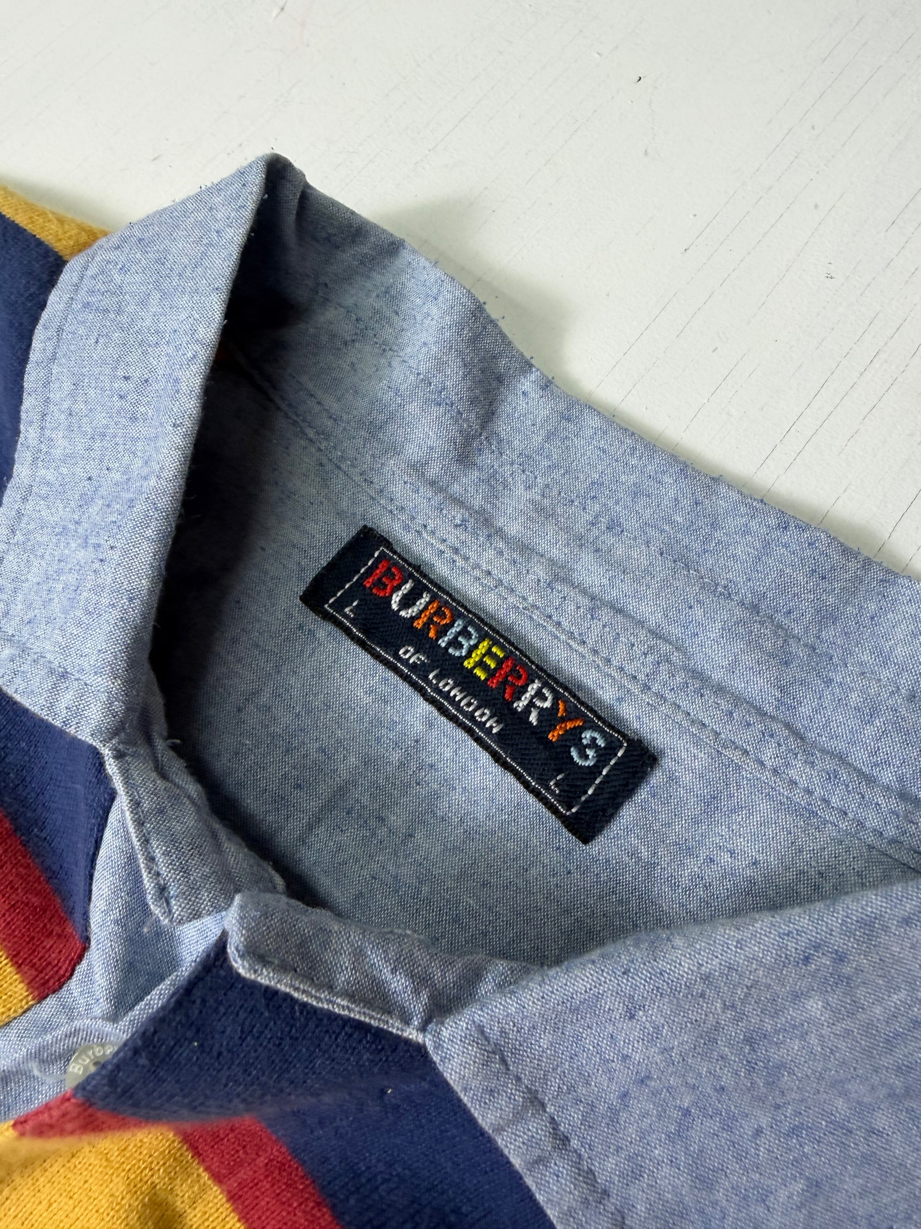 Multi-Color Burberry Rugby Style Polo