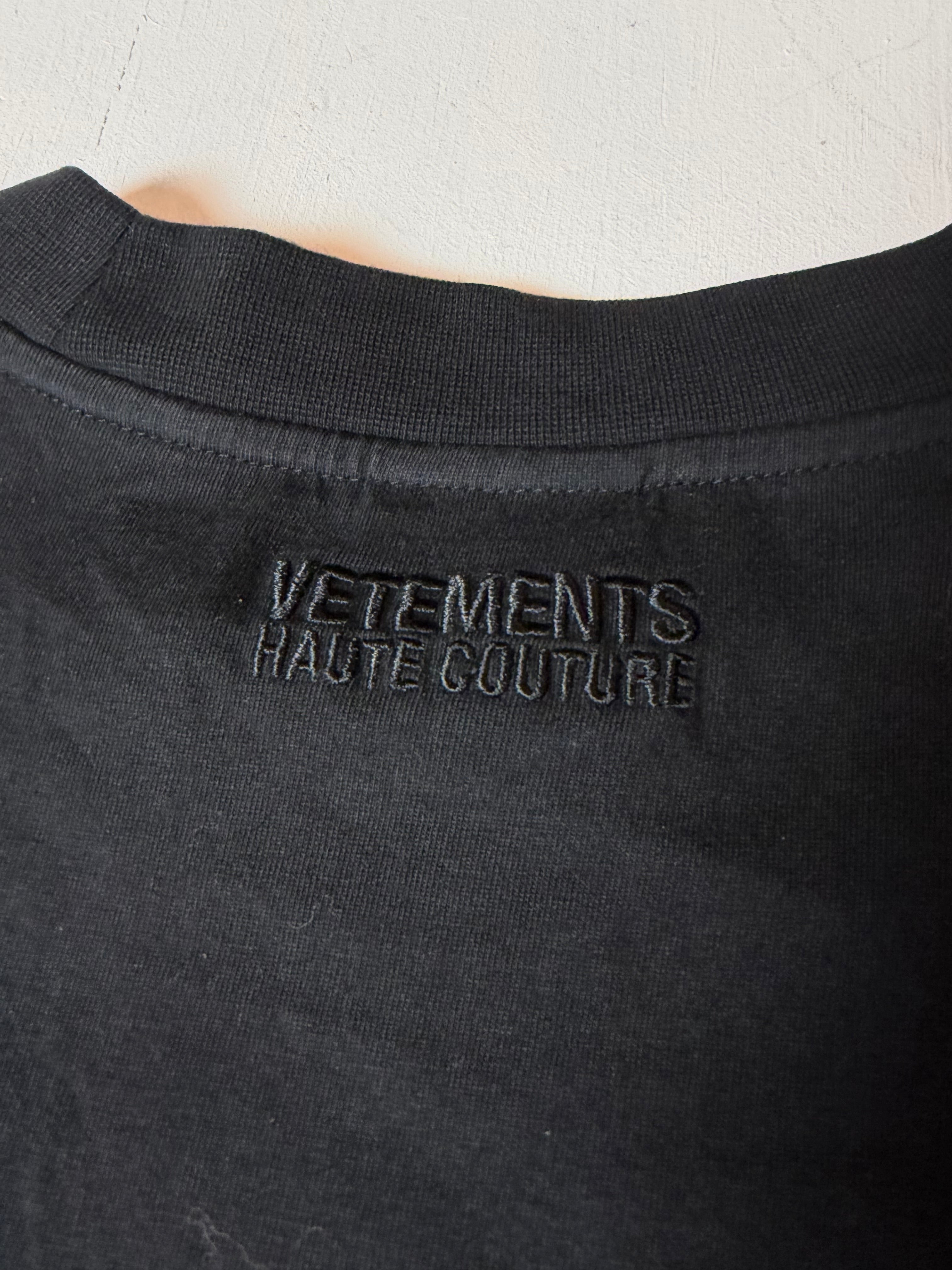 Black Vetements Haute Couture Italy Flag Tee
