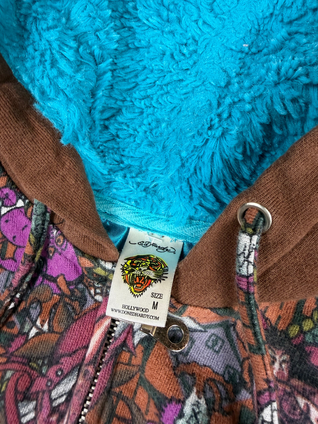 Ed Hardy Repeating Dragon Zip Up Hoodie