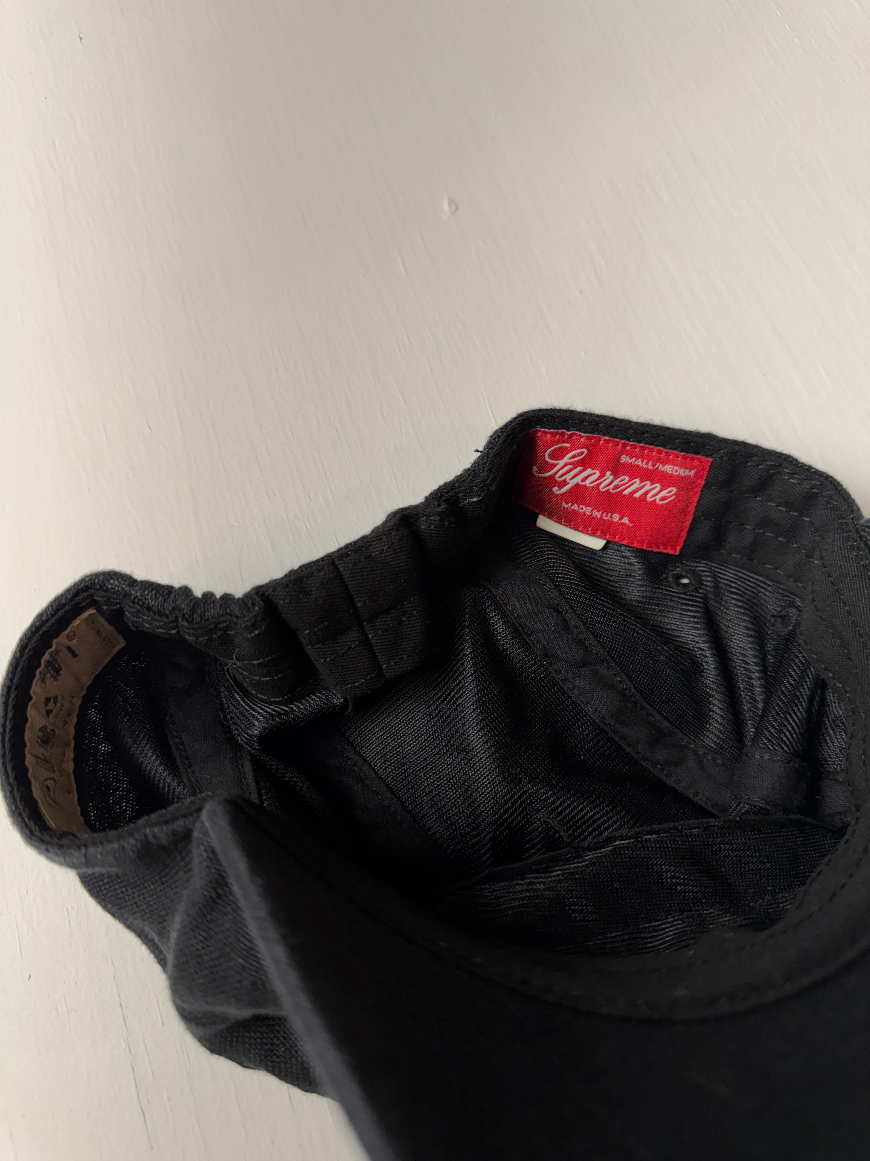 Black Supreme Linen Camp Hat