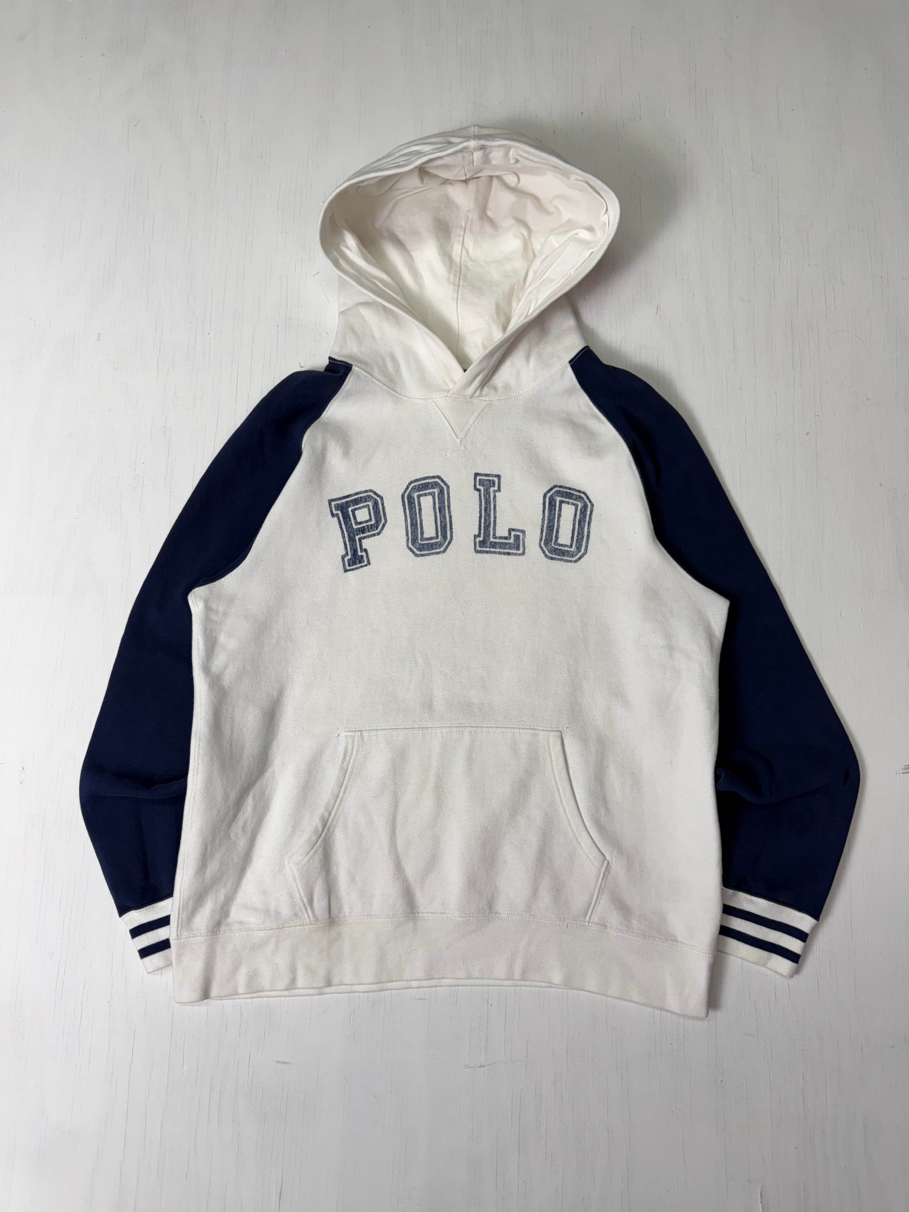 White Polo Arc Logo Hoodie