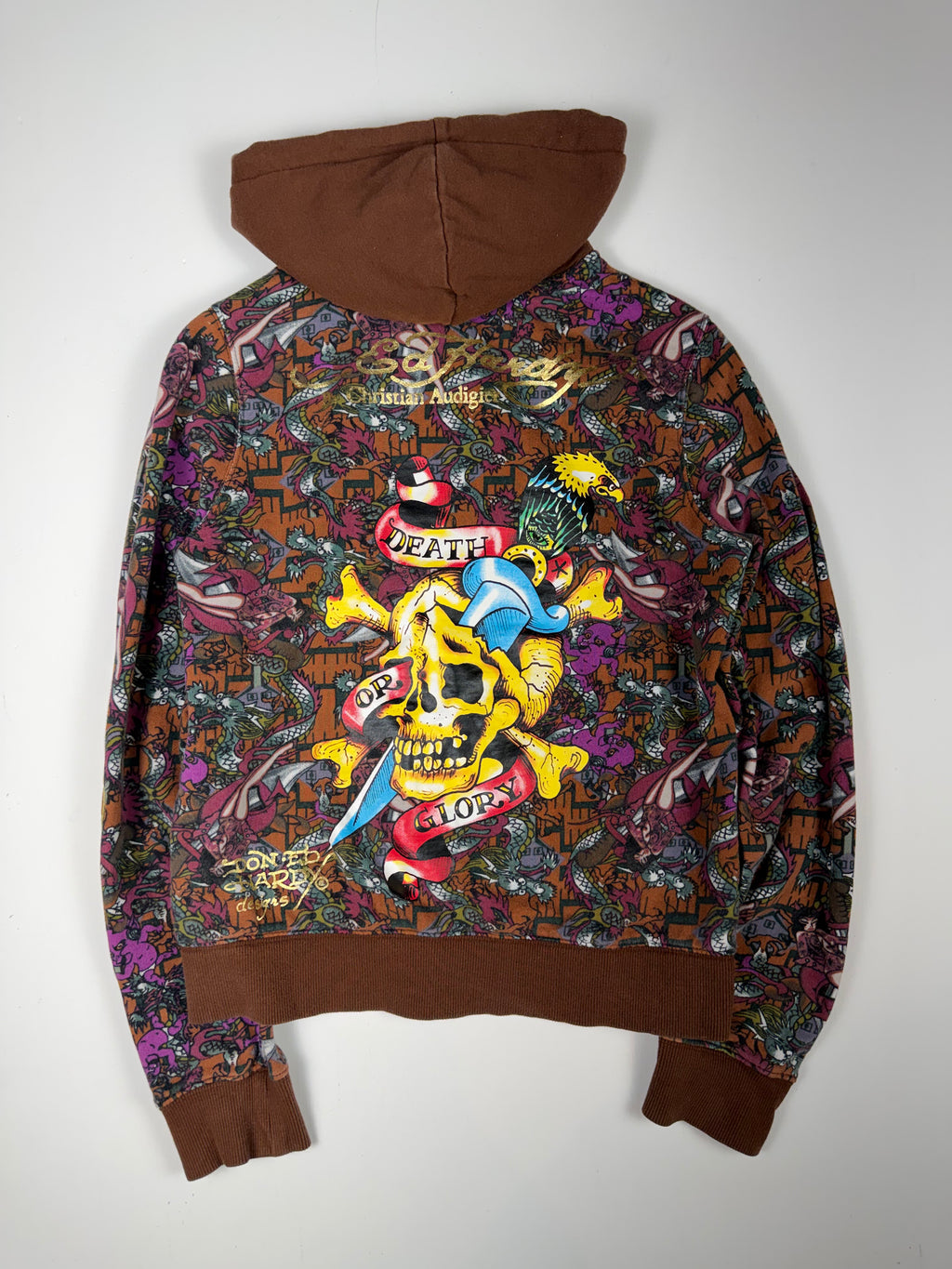 Ed Hardy Repeating Dragon Zip Up Hoodie