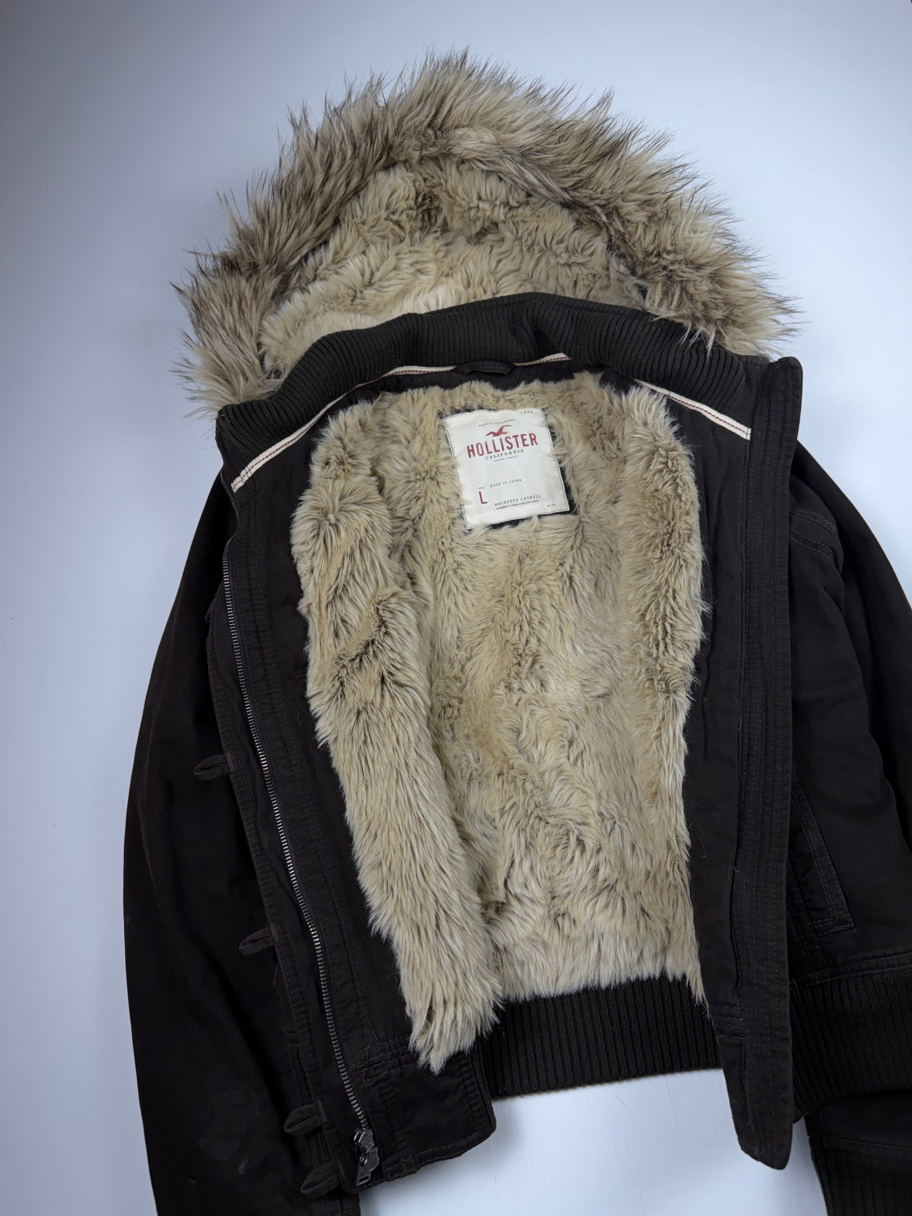 Brown Hollister Fur Hooded Jacket