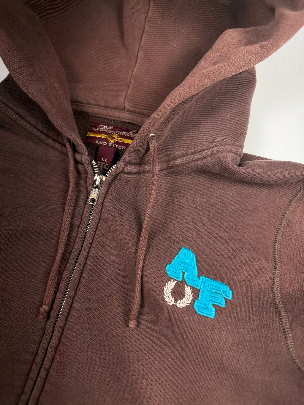 Brown Abercrombie Femme Zip Up Hoodie
