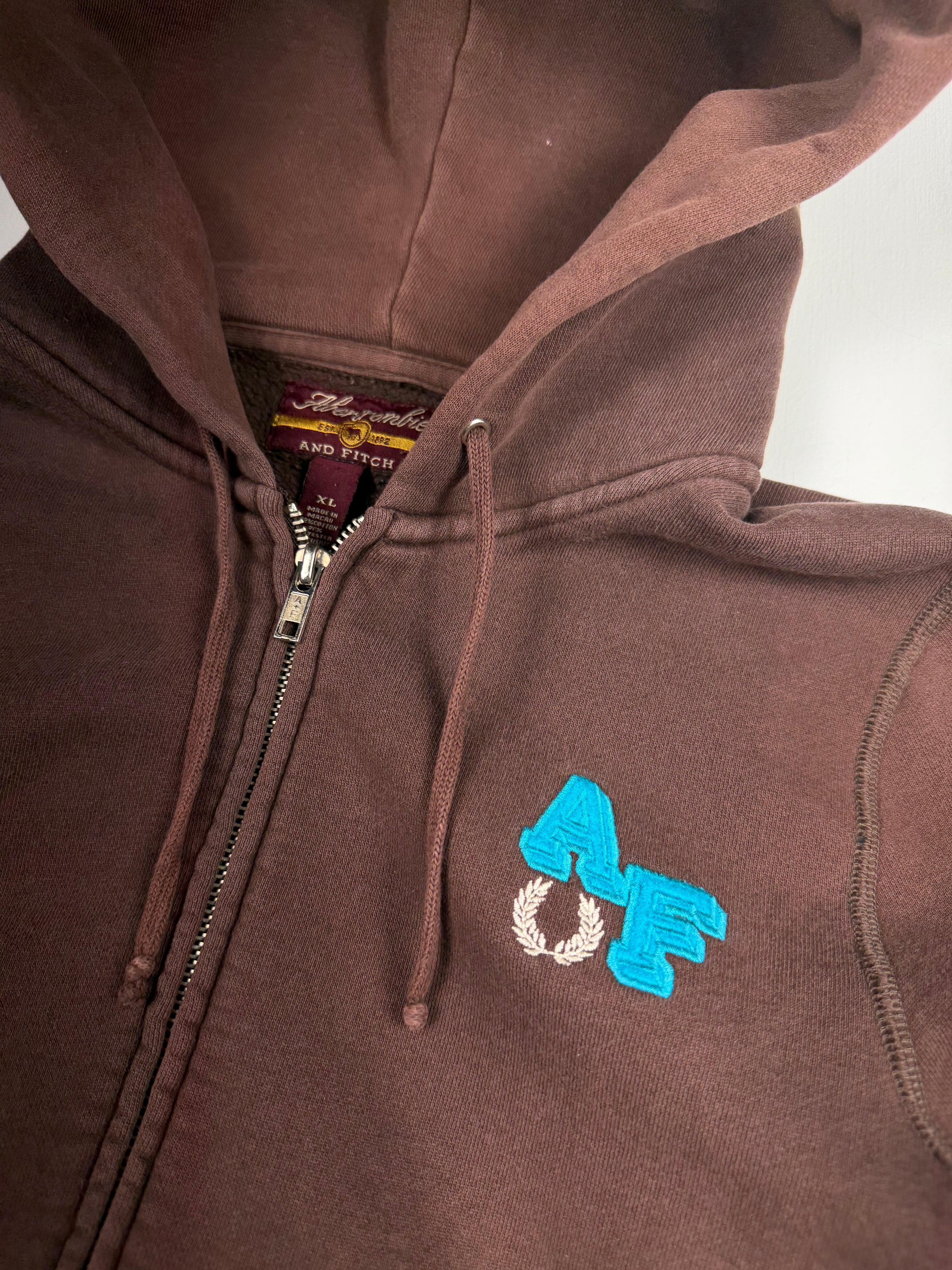 Brown Abercrombie Femme Zip Up Hoodie
