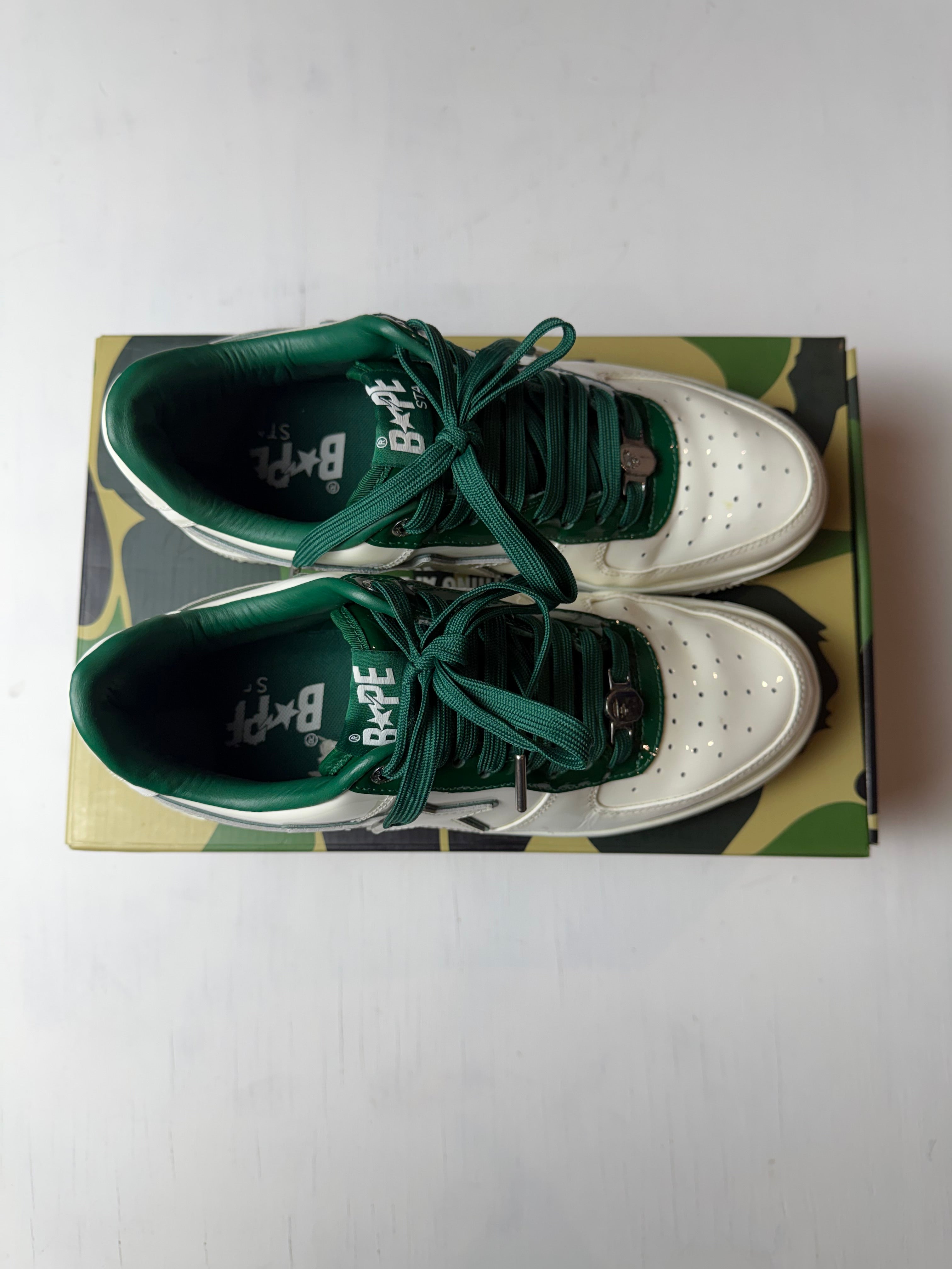 BAPE Bapesta White Green Sz 9