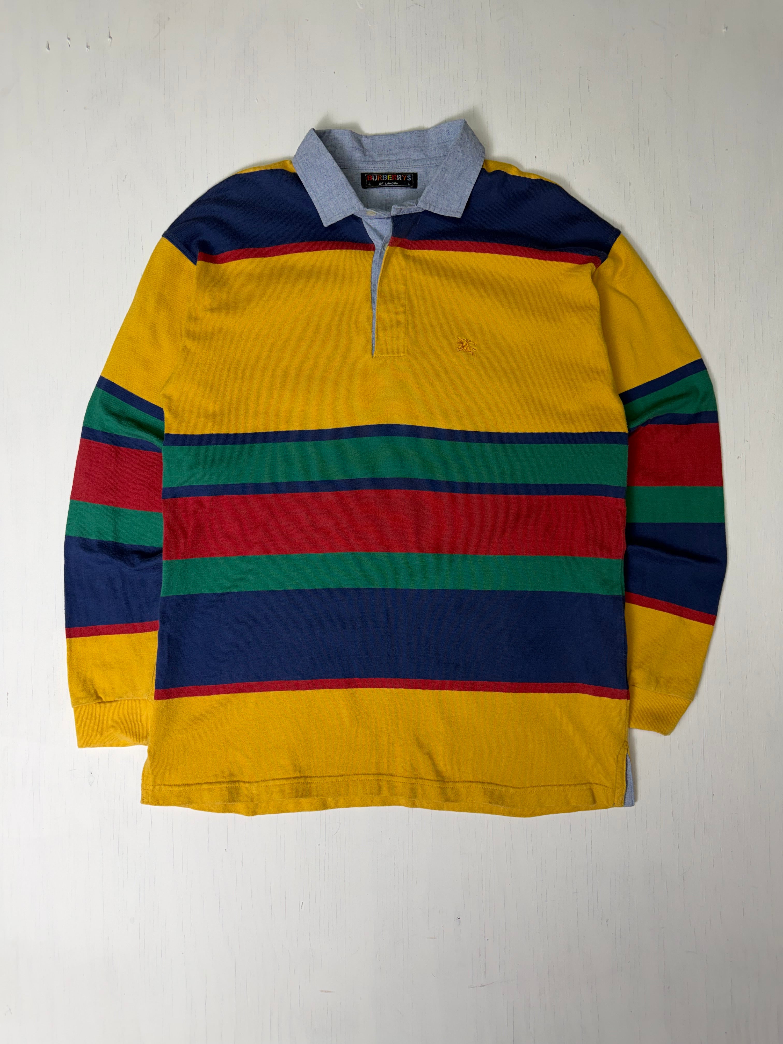 Multi-Color Burberry Rugby Style Polo
