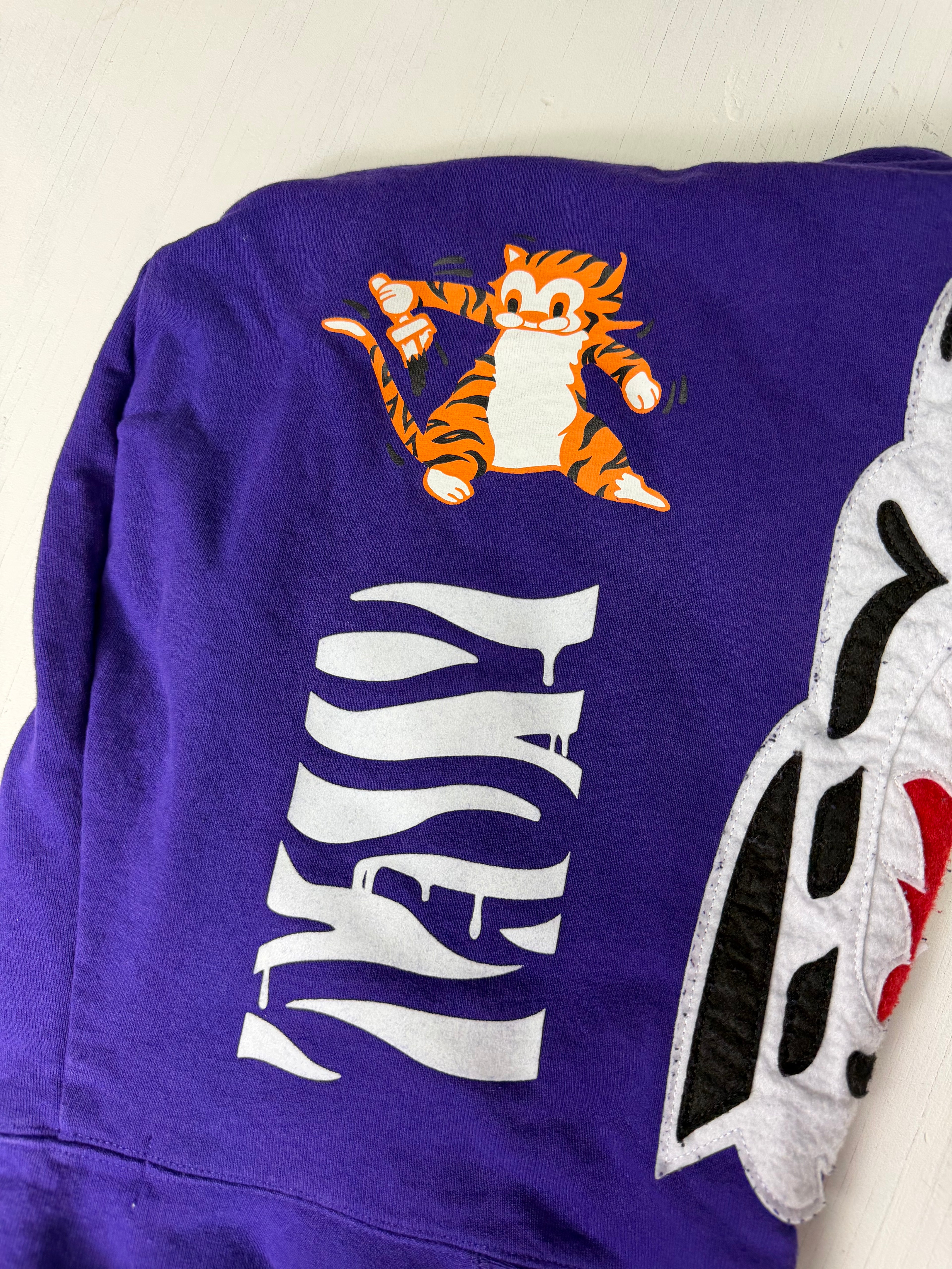Purple BAPE White Tiger Full Zip Hoodie