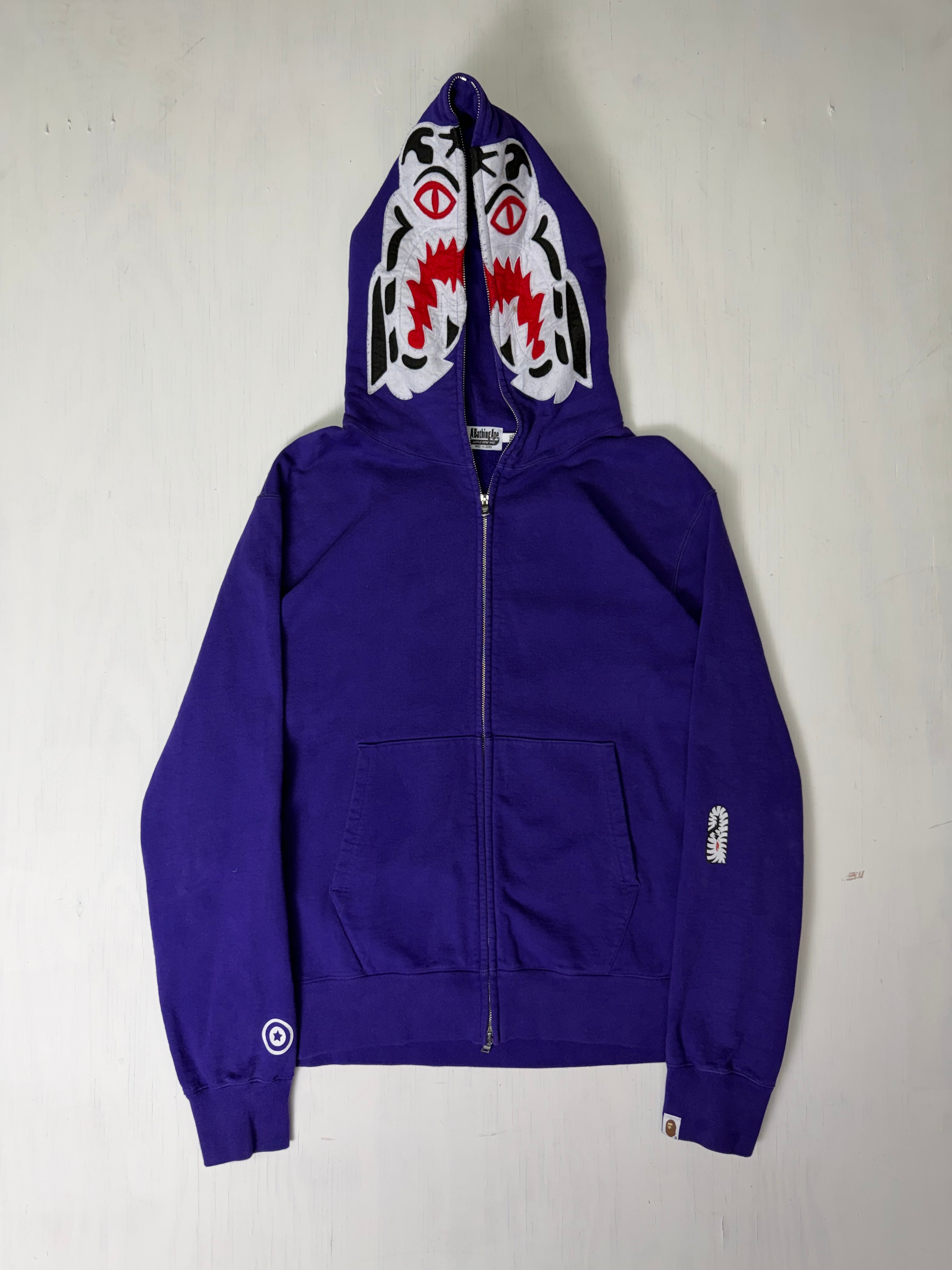 Purple BAPE White Tiger Full Zip Hoodie