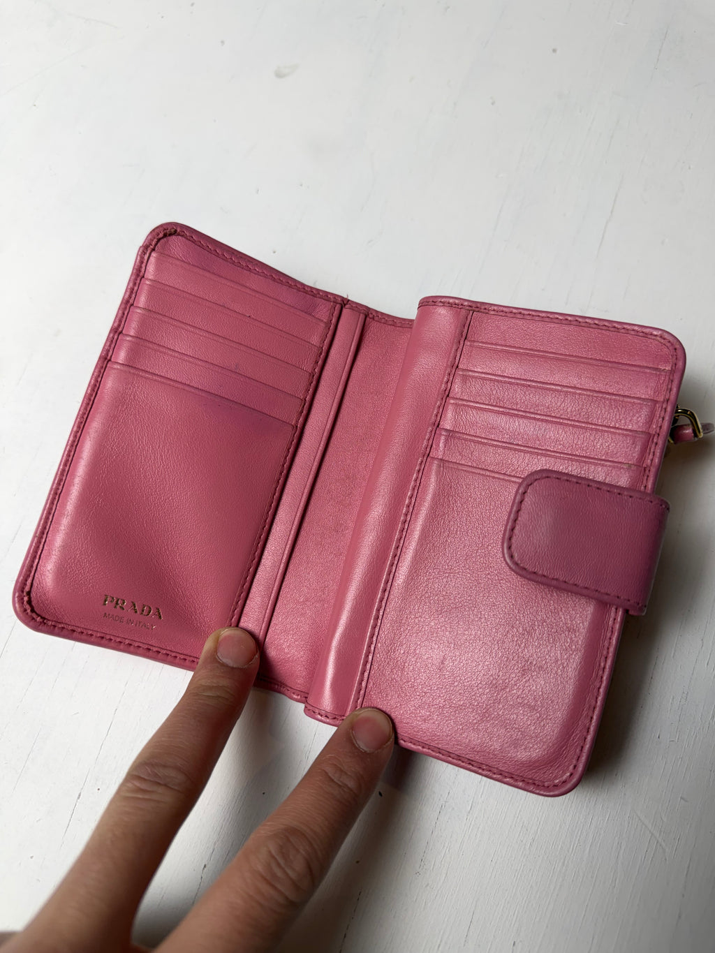 Pink Prada Saffiano Bifold Wallet