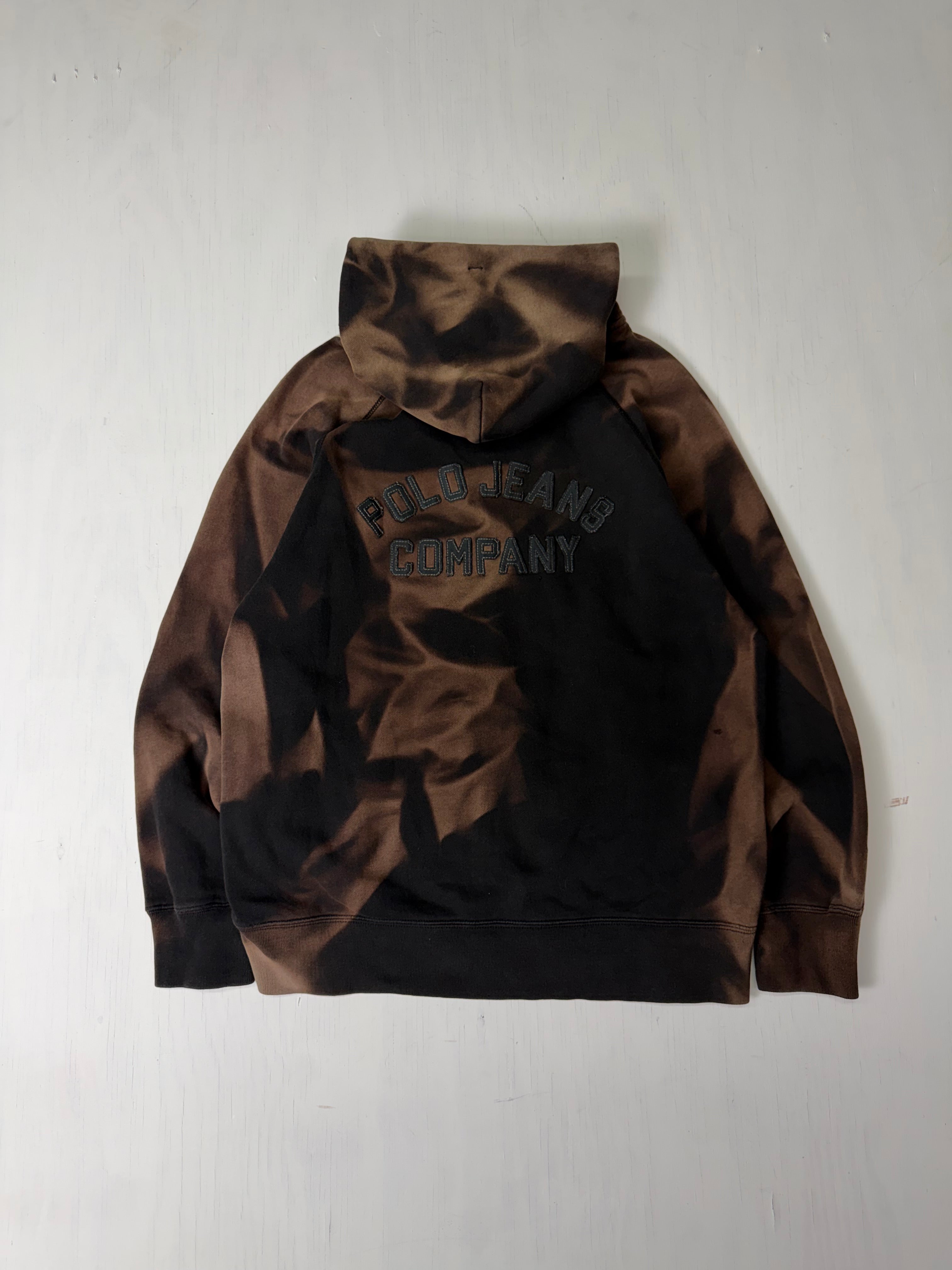 Bleach Fade Polo Zip Up Hoodie