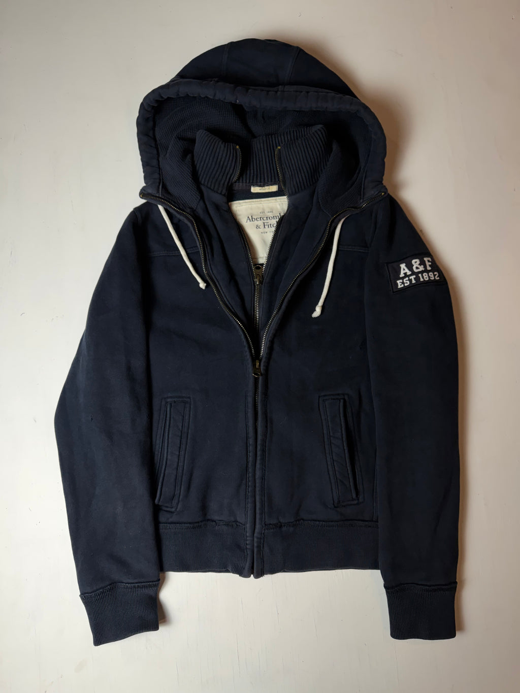 Dark Navy Abercrombie & Fitch Double Zip up Hoodie