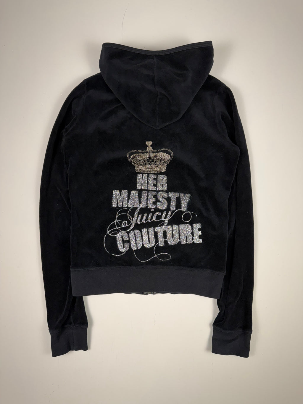 Black Juicy Couture 'Her Majesty' Zip Up Hoodie