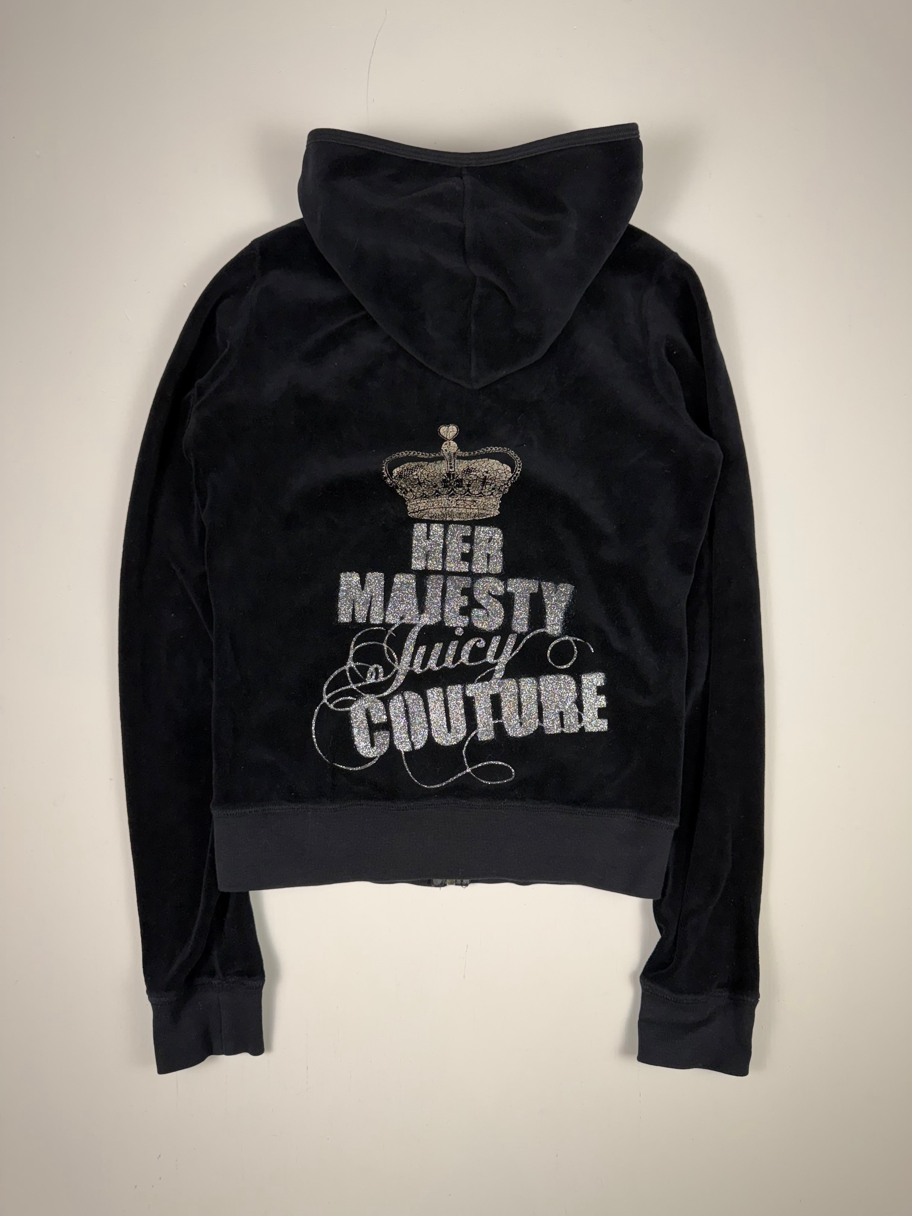 Black Juicy Couture 'Her Majesty' Zip Up Hoodie