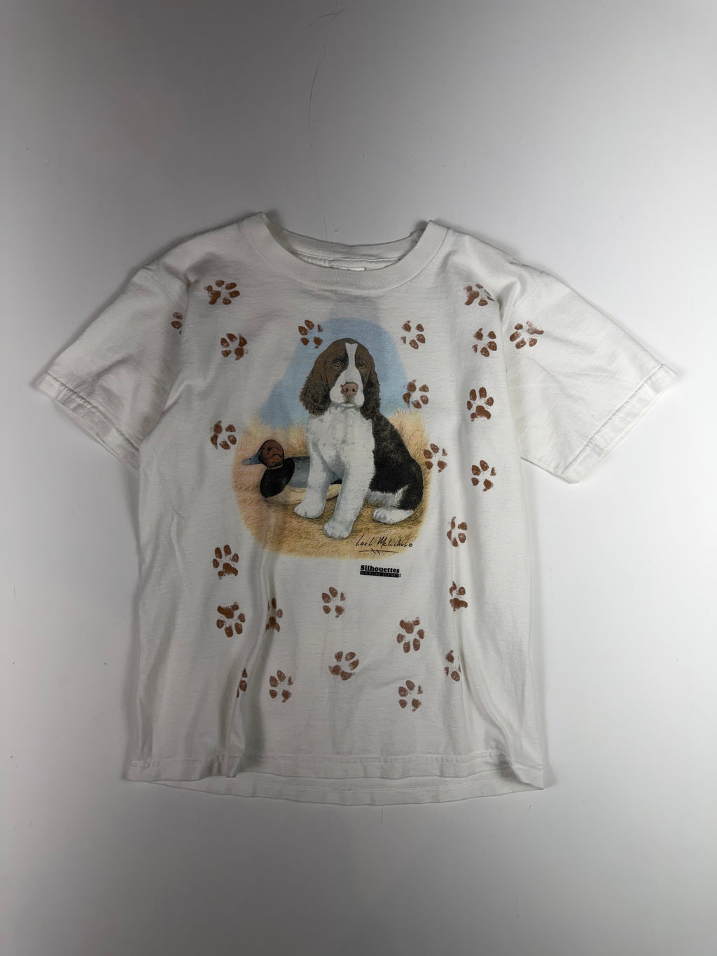 White Dog Paw Print Baby Tee