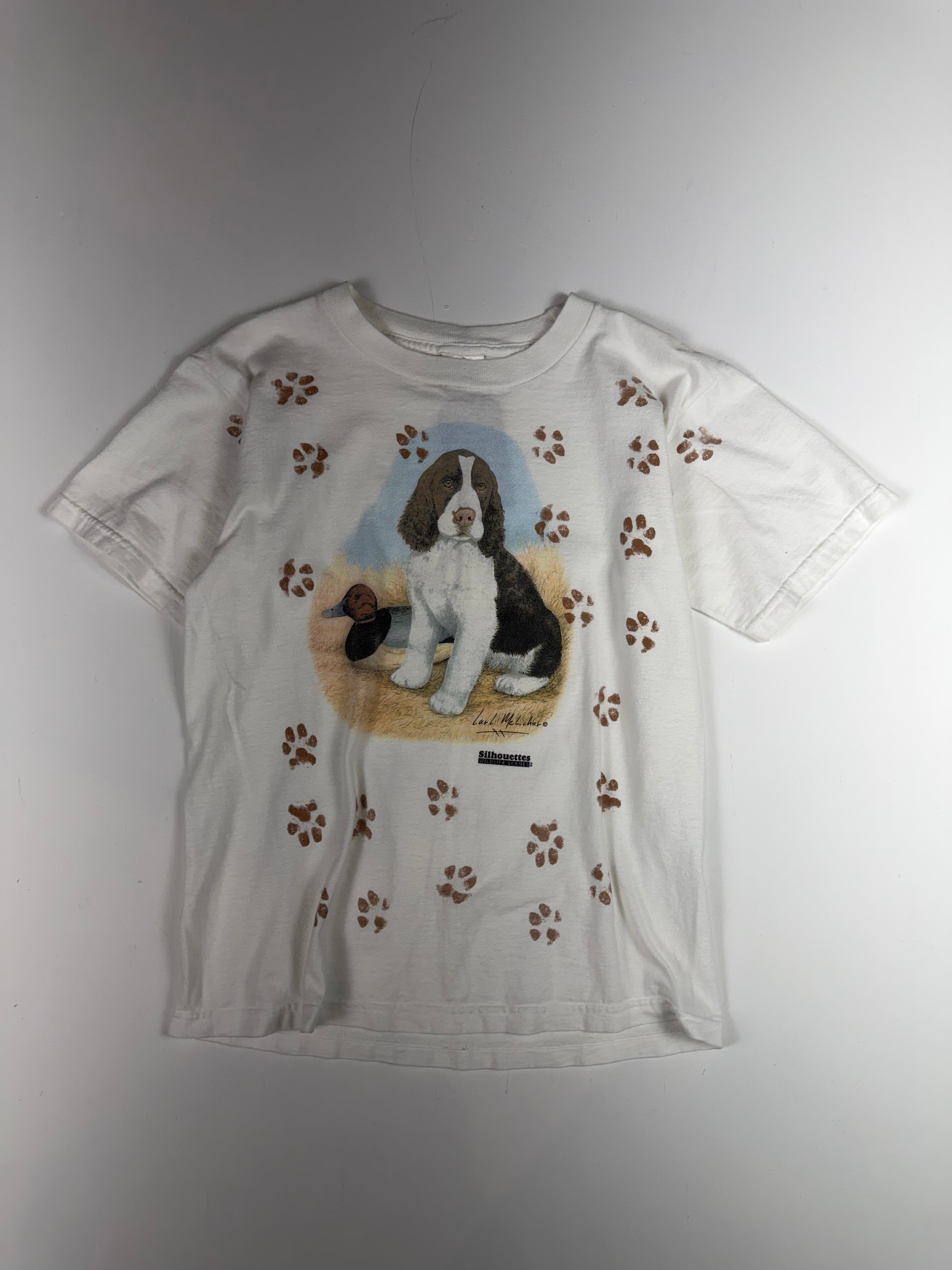 White Dog Paw Print Baby Tee