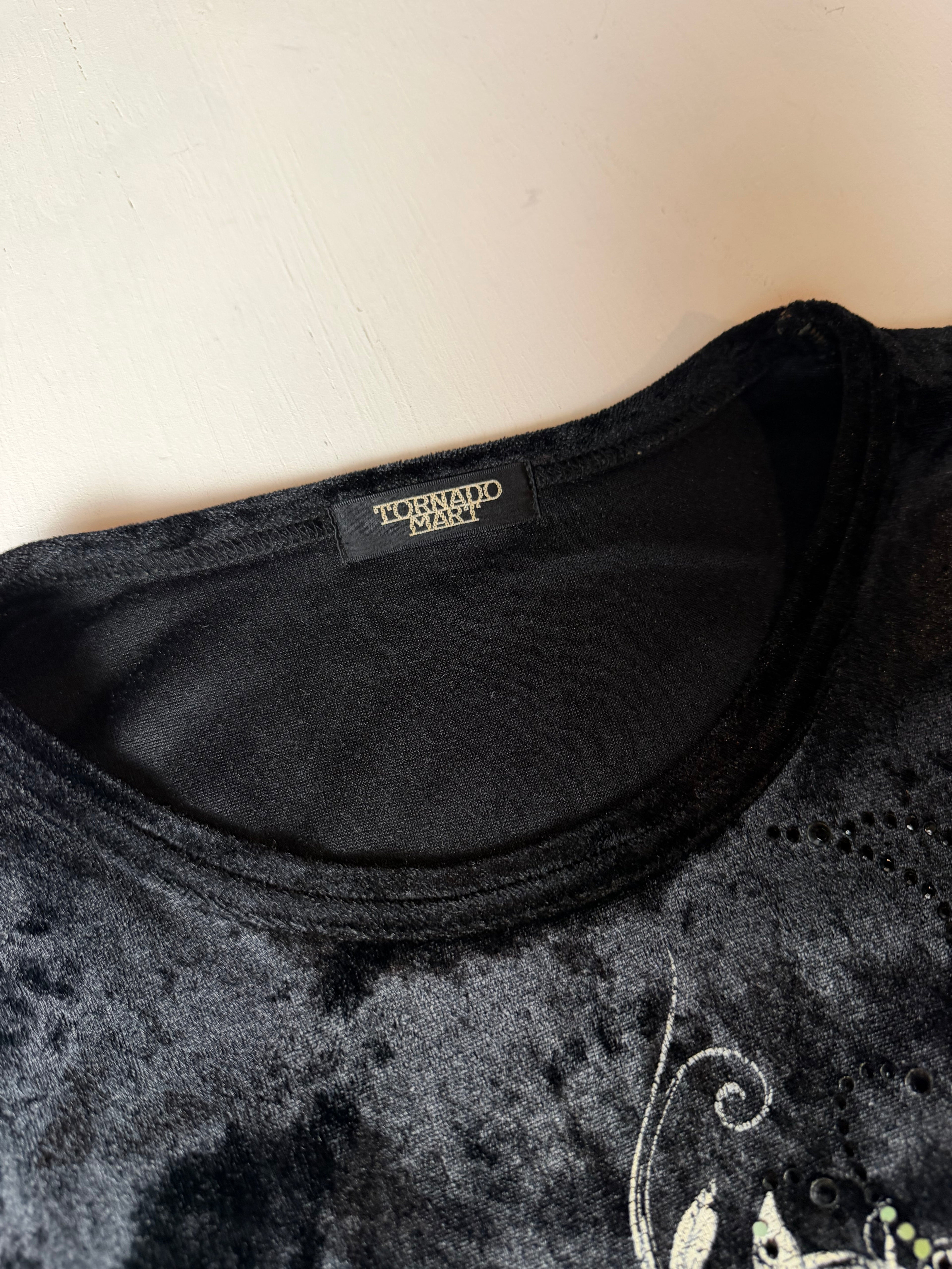 Black Velour Tornado Mart Longsleeve