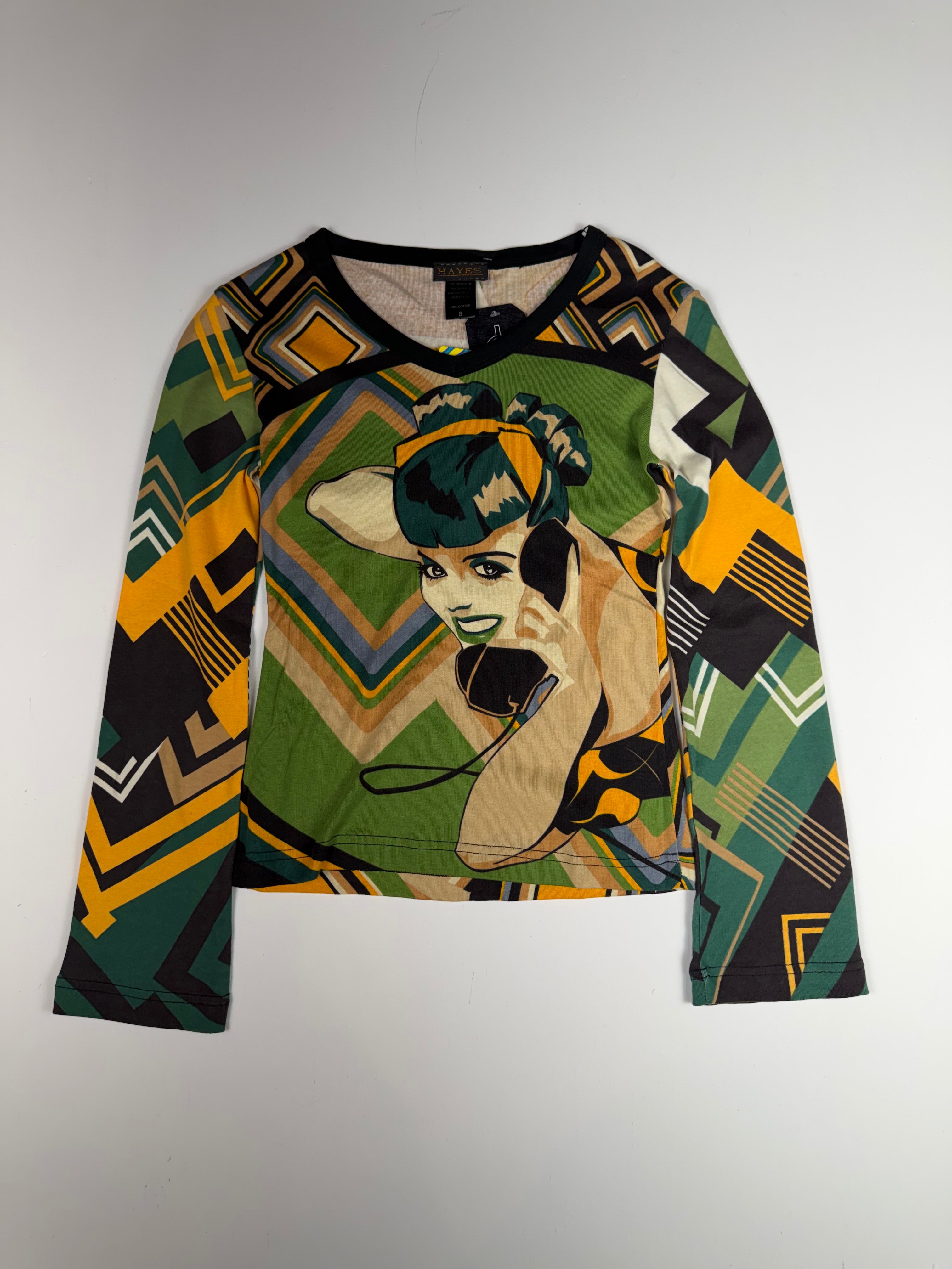 Green Custo Hayes Long Sleeve Femme Top