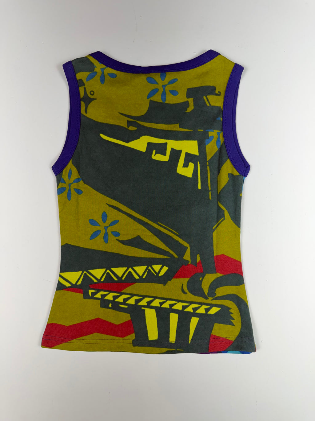 Blue Custo Hayes Abstract Portrait Femme Tank Top