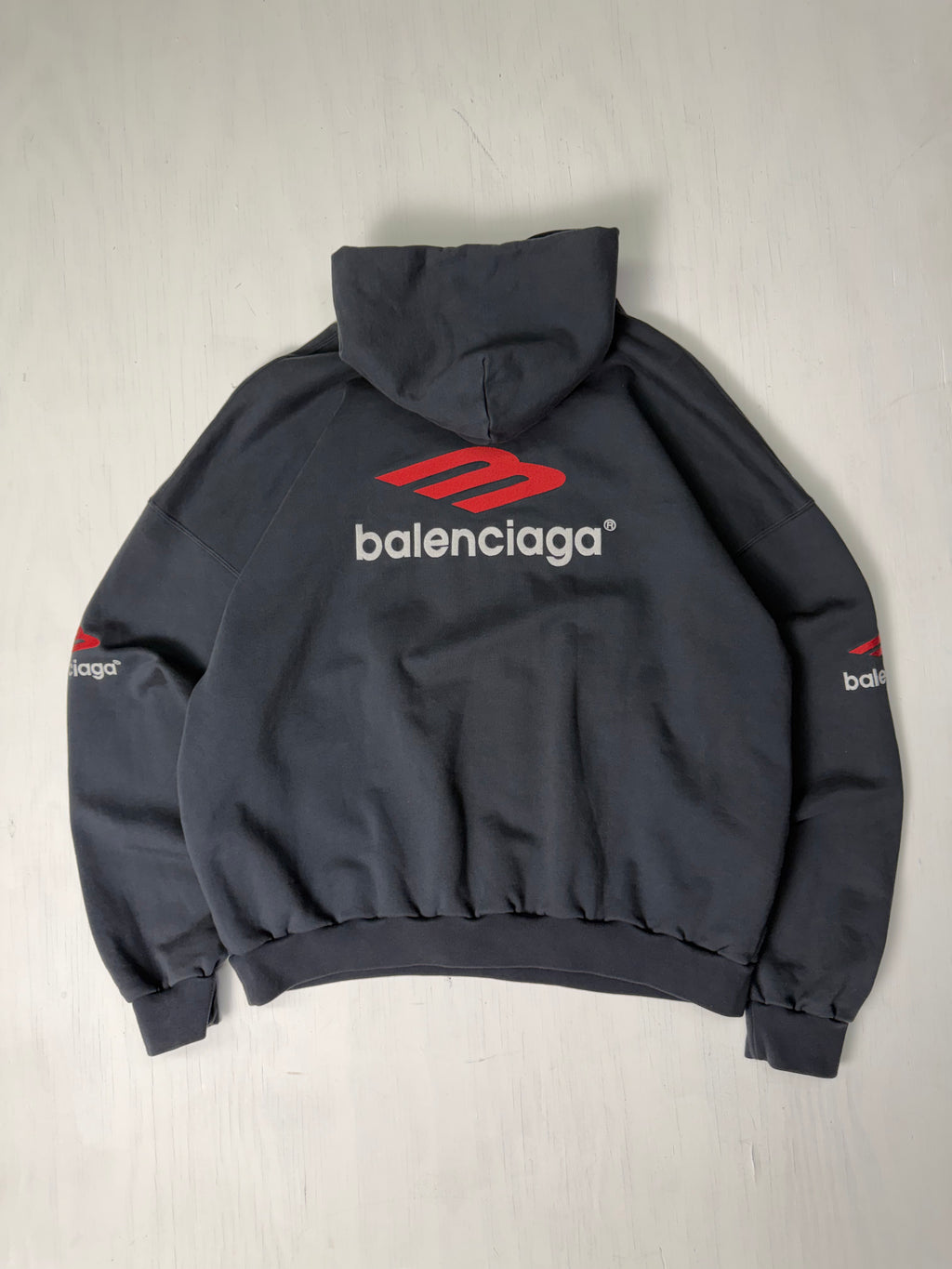 Black Balenciaga 3B Sports Icon Hoodie