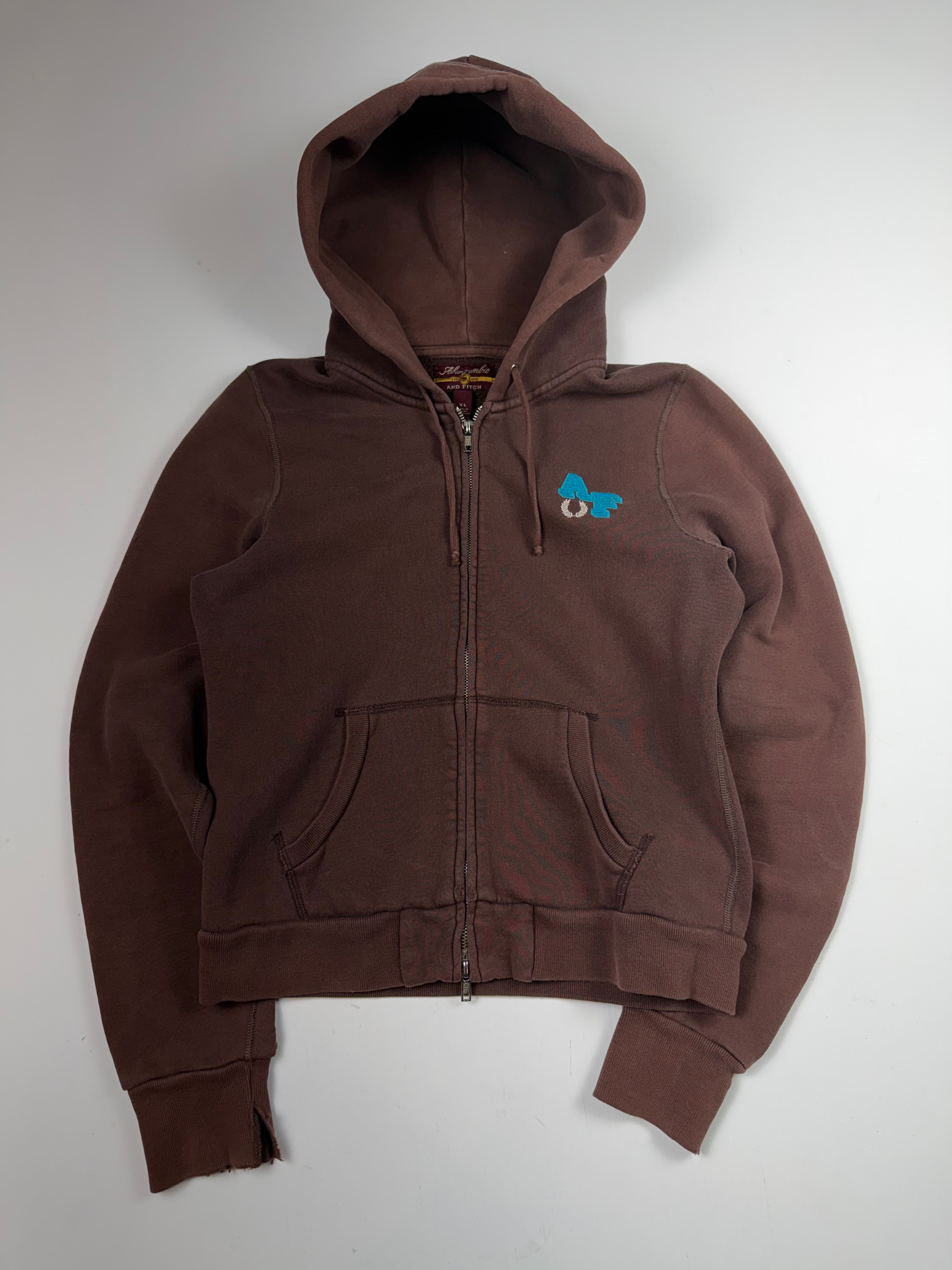 Brown Abercrombie Femme Zip Up Hoodie