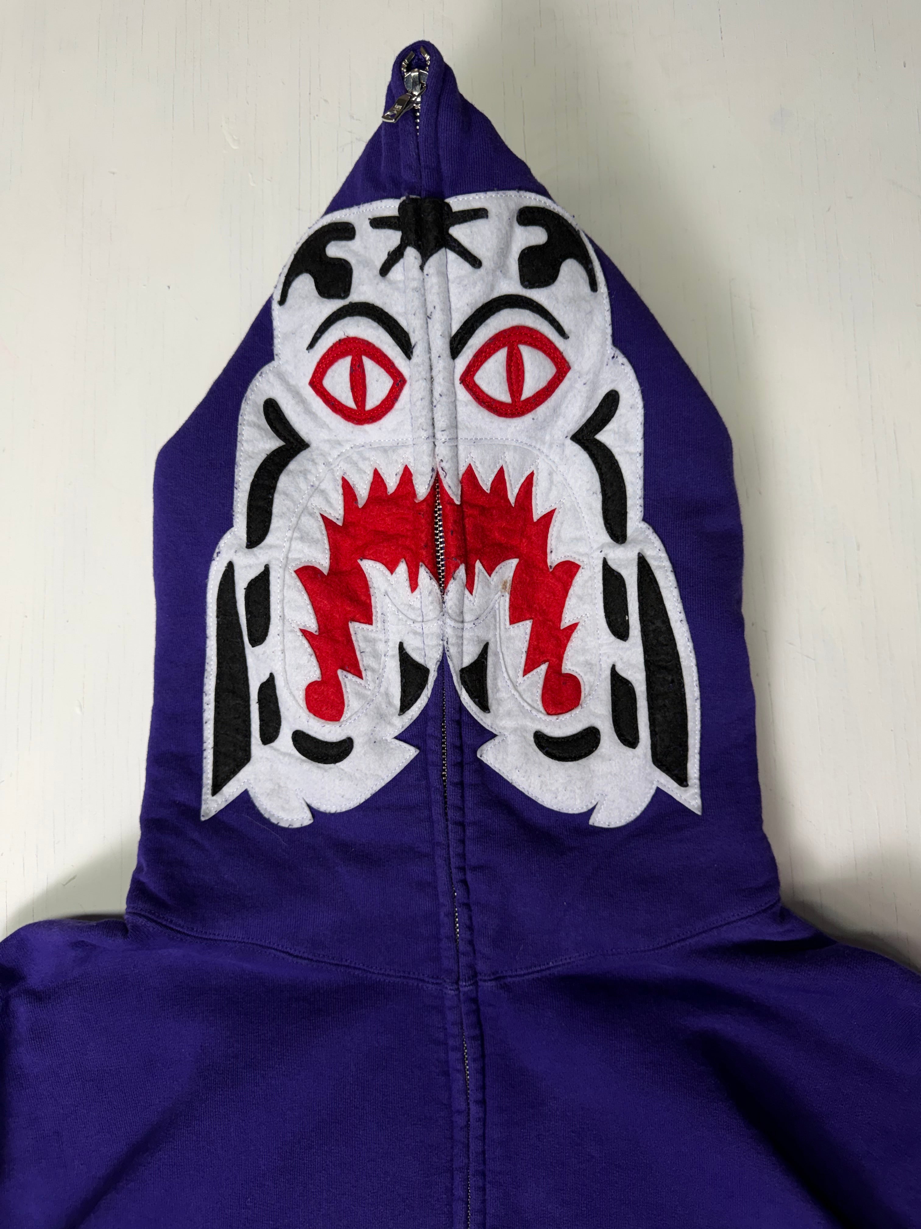 Purple BAPE White Tiger Full Zip Hoodie