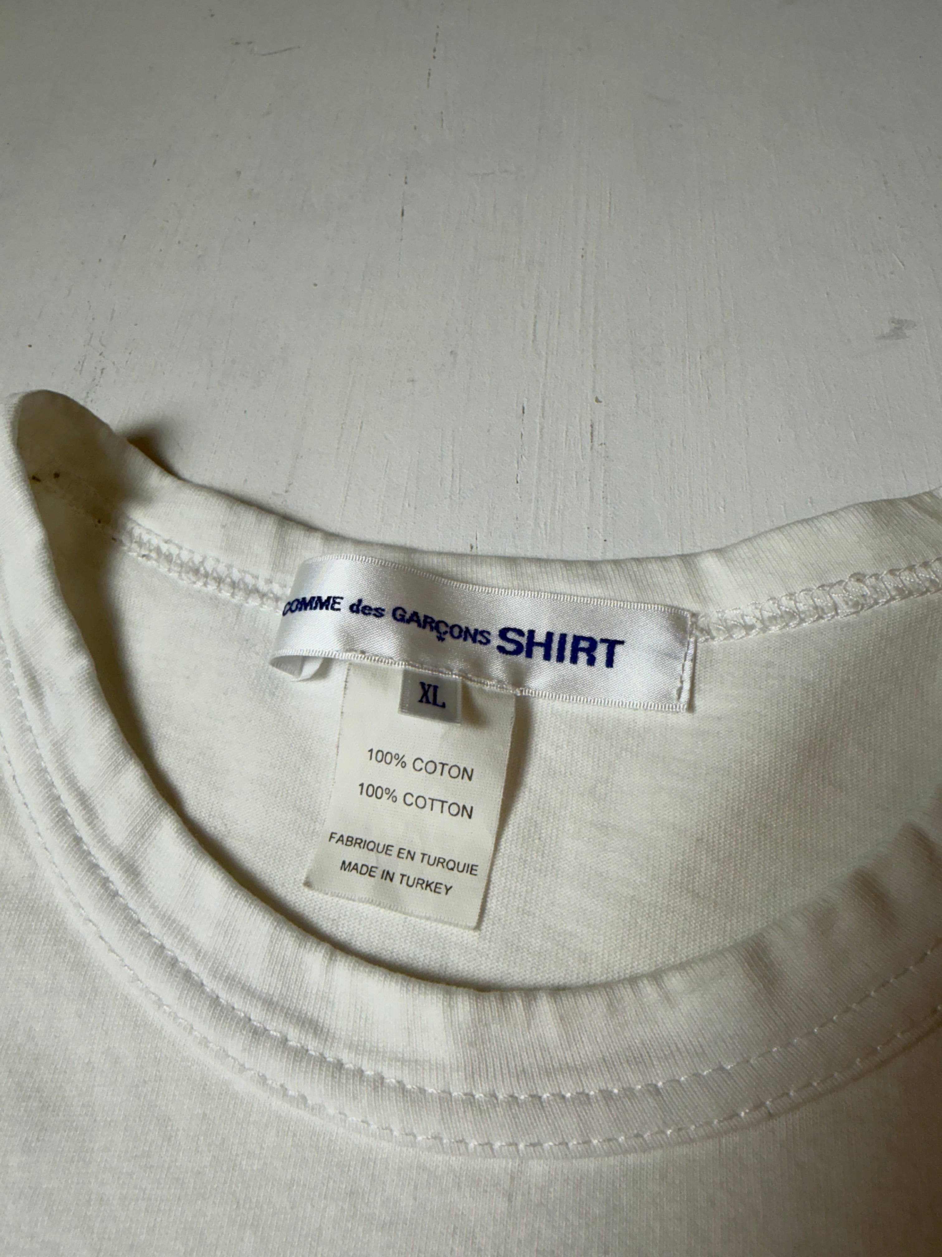 White CDG Comme Des Garcons Kaws tee