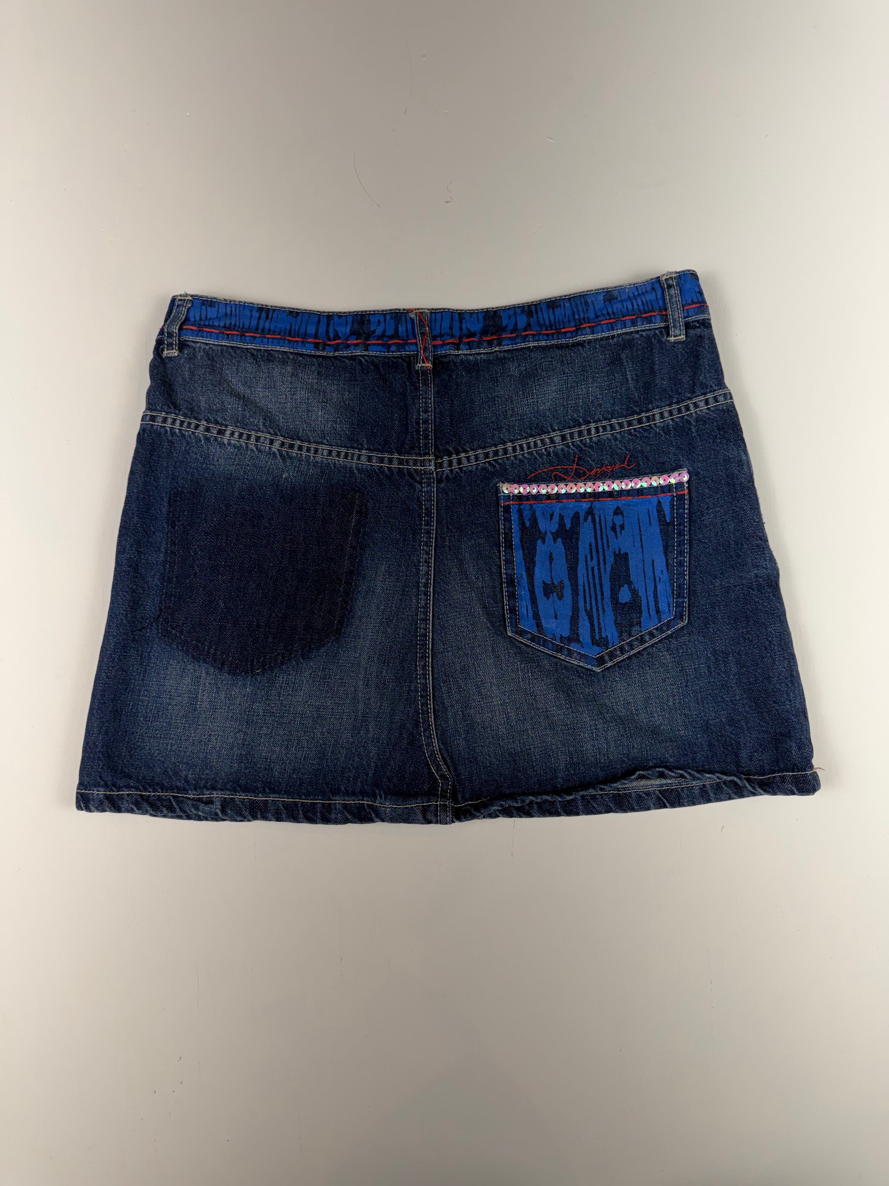 Denim Y2k Distressed Mini Skirt