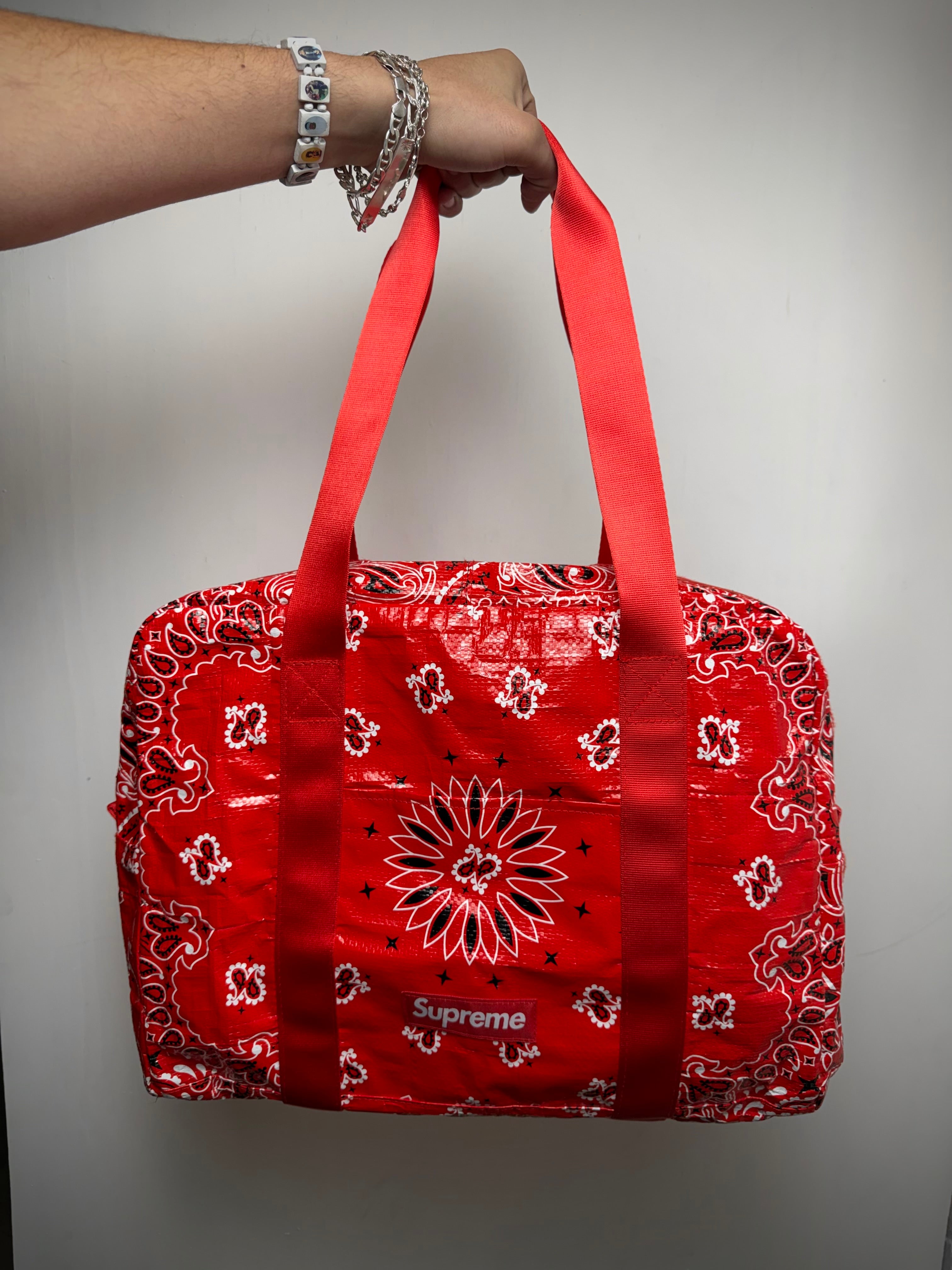 Red Supreme Bandana Print Medium Tote Bag