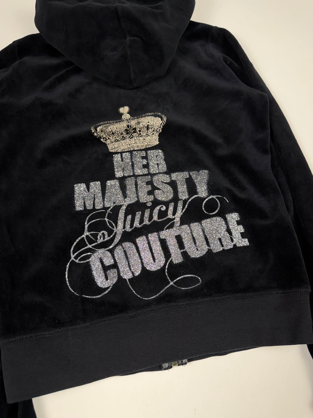 Black Juicy Couture 'Her Majesty' Zip Up Hoodie